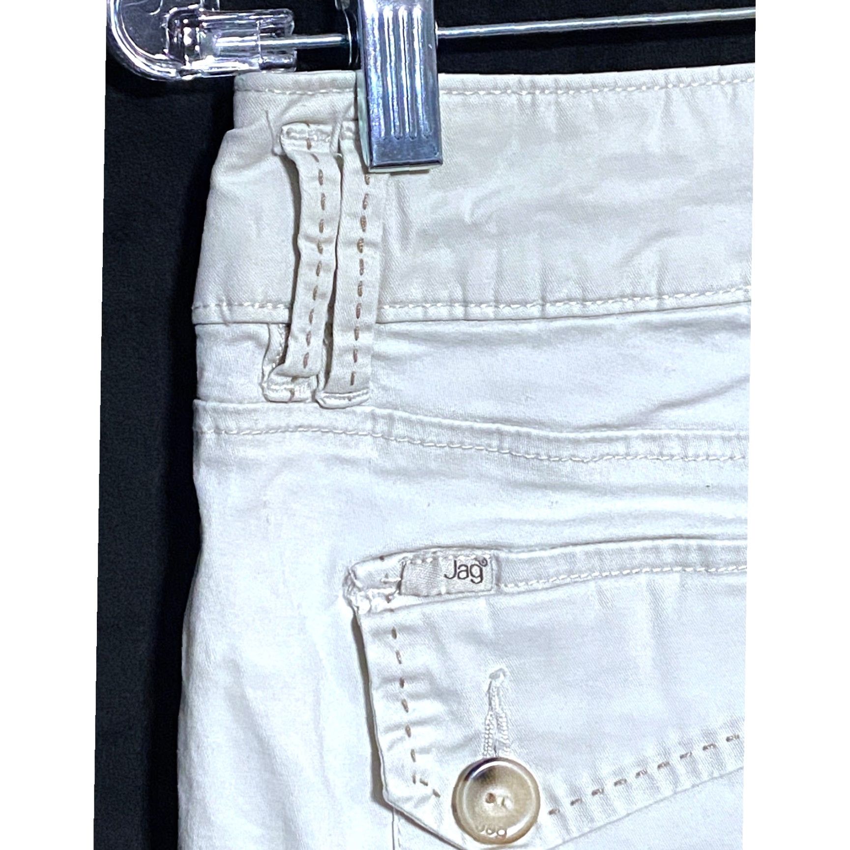 AG Jeans VINTAGE Jag Jeans Chino Pants Womens 8 Khakis Stretch Straight Leg Flap Button Pockets Cream 8 Womens Jeans Pants Size 30" / US 8 / IT 44 - 6 Thumbnail
