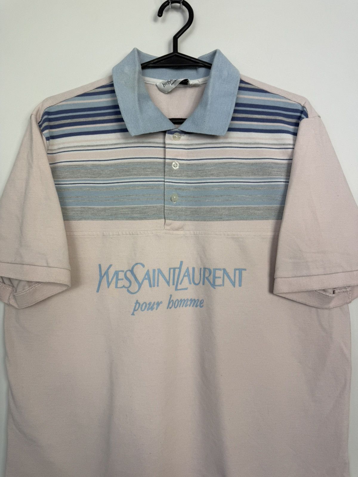 Yves Saint Laurent Yves Saint Laurent Big Logo Polo Shirt Size US L / EU 52-54 / 3 - 2 Thumbnail