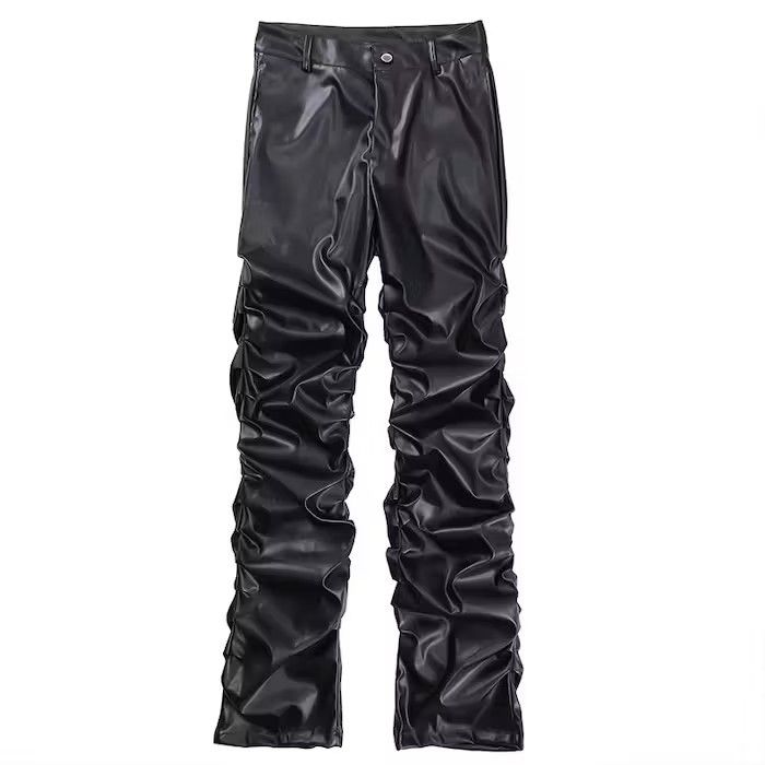 Japanese Brand × Leather PU Leather Ruched Casual Pant Size US 34 / EU 50 - 6 Thumbnail