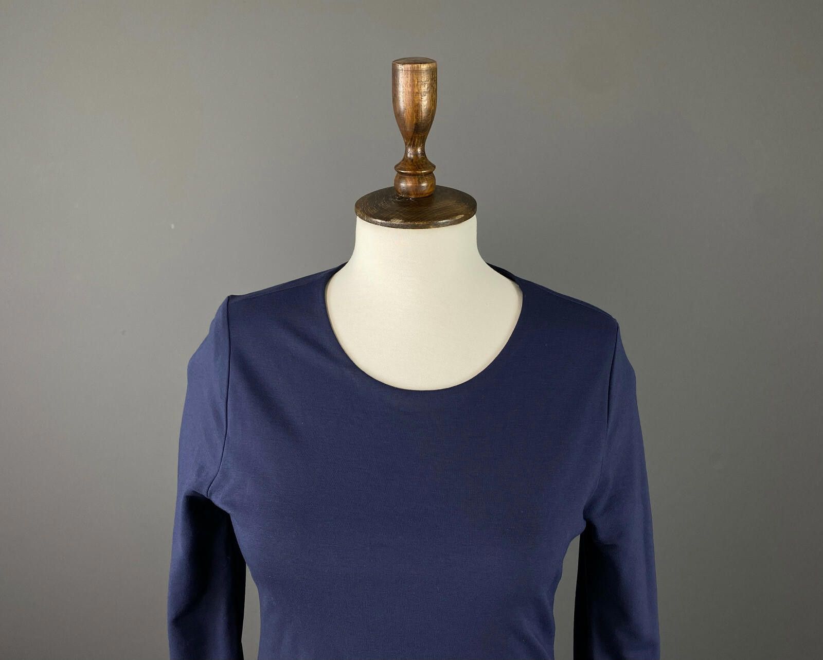 Cos Cos Navy Blue Long Sleeve Bodycon A-Line Midi Dress Size S Size S / US 4 / IT 40 - 2 Thumbnail