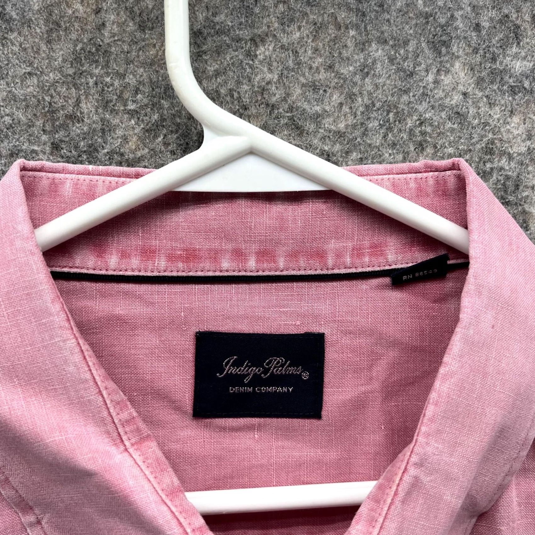 Pinko Indigo Palms Shirt Men XL Adult Pink Linen Button-Down Casual Preppy Striped? No Solid Pink Size US XL / EU 56 / 4 - 4 Thumbnail