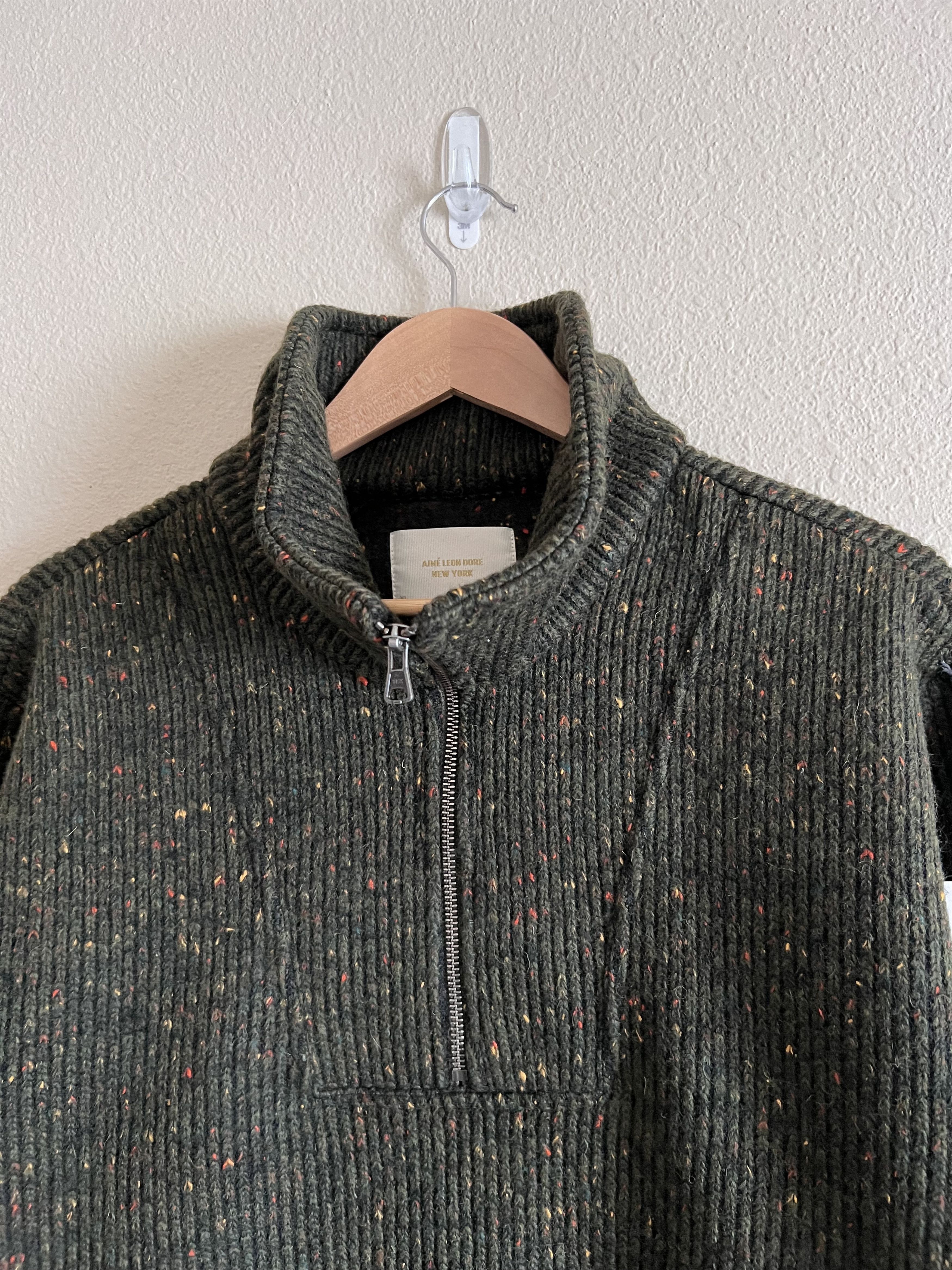 Aime Leon Dore Aime Leon Dore Donegal Half Zip Pullover Sweater in Green Size US XL / EU 56 / 4 - 2 Thumbnail