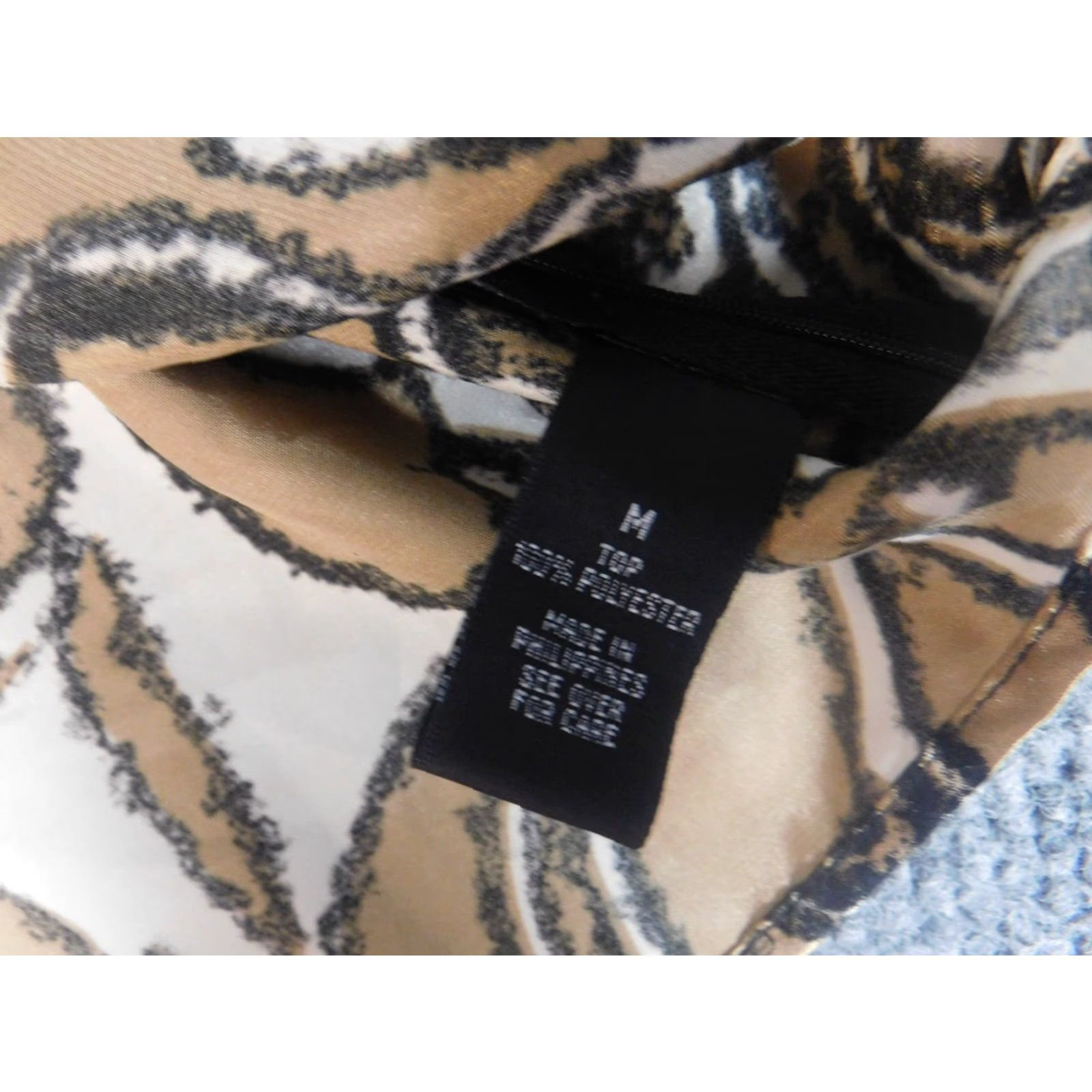 Vintage I.N. Studio Womens Blouse M Regular Brown Floral 3/4 Sleeve Round Neck Pullover Stretch Size M / US 6-8 / IT 42-44 - 7 Thumbnail