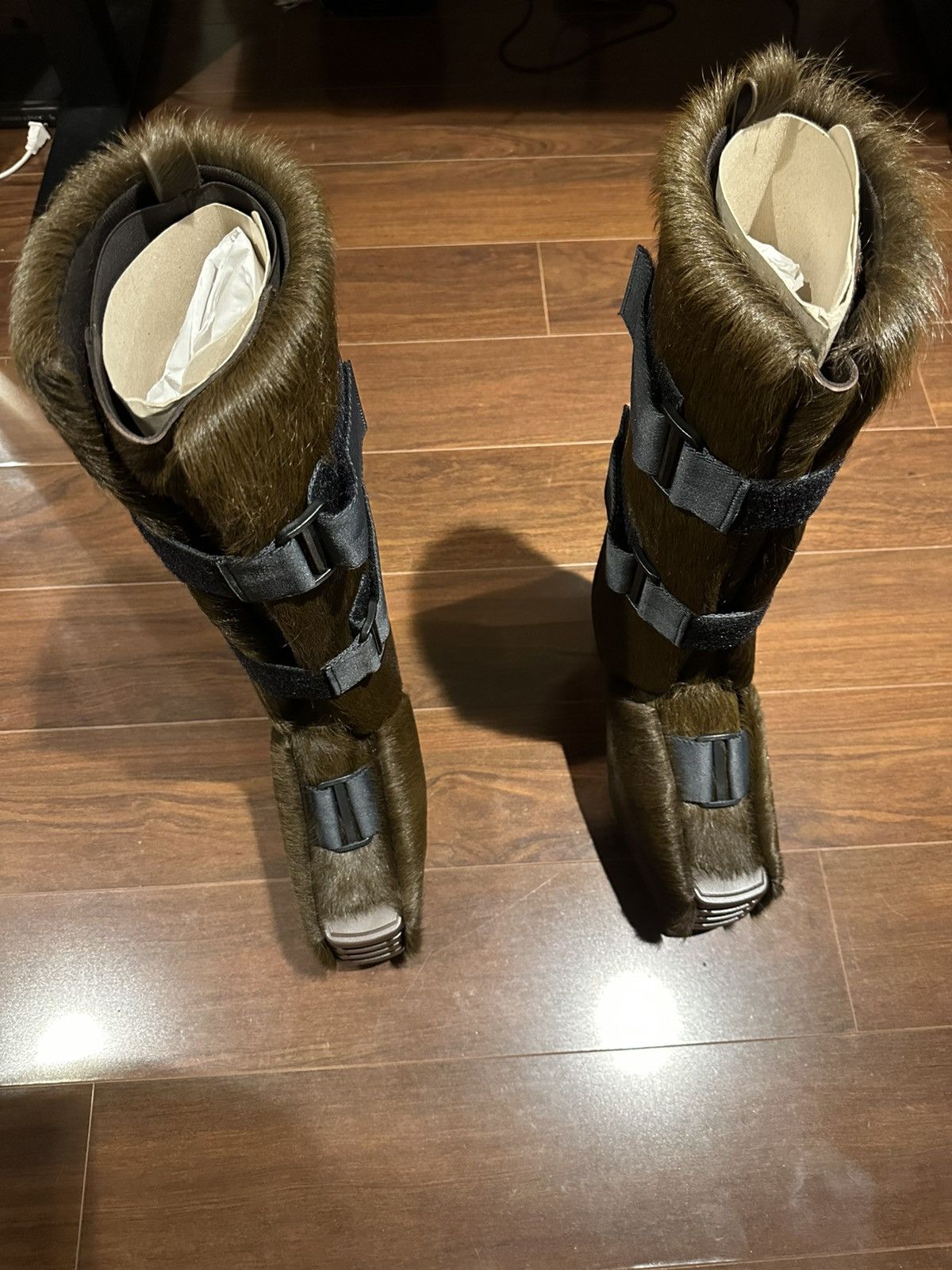 Rick Owens Rick owens fur calf-splint-brace kiss heels sz 42 Size US 9 / EU 42 - 8 Thumbnail