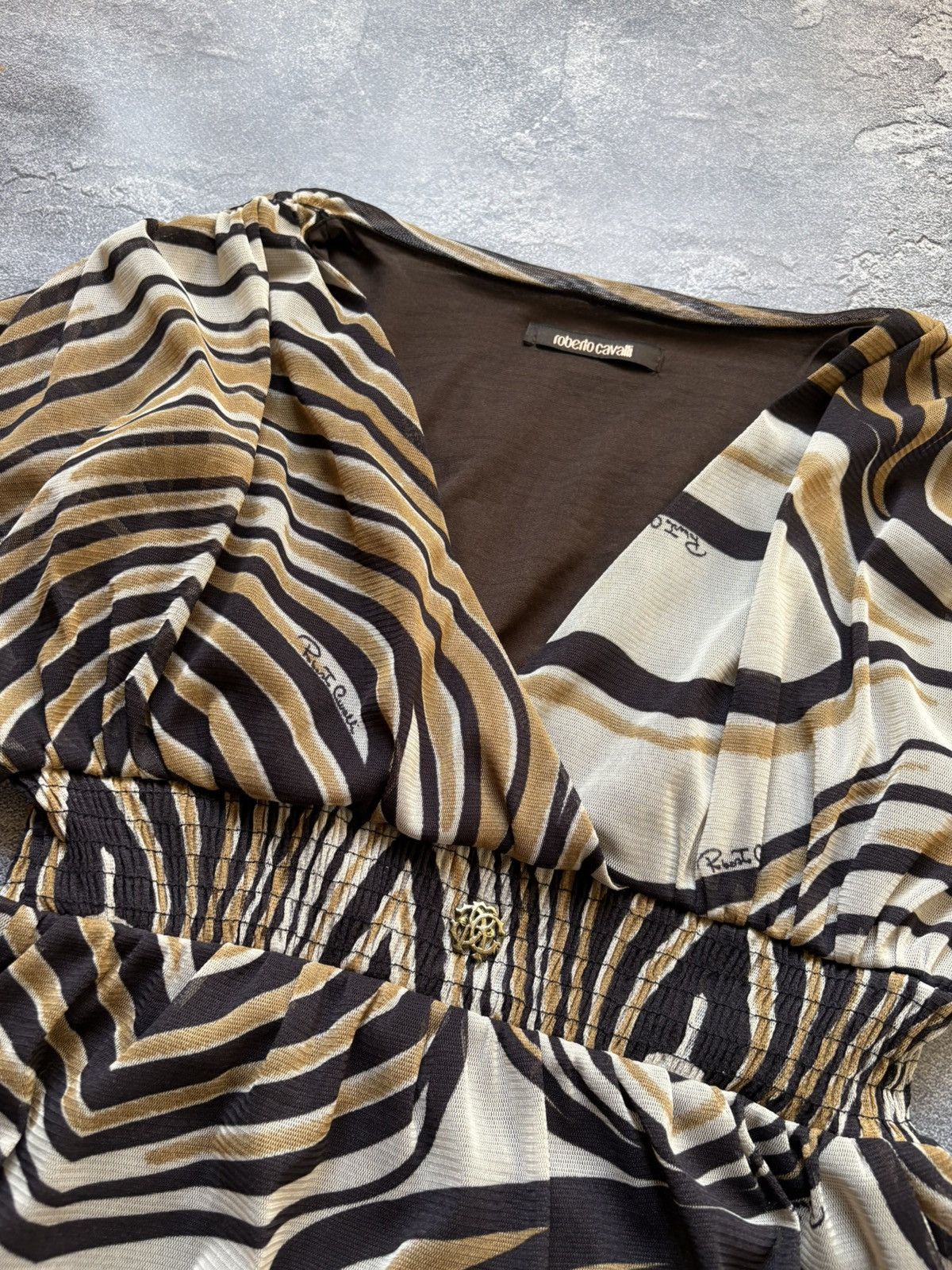 Roberto Cavalli Vintage Roberto Cavalli Printed Logo Luxury Dress Size L Size L / US 10 / IT 46 - 3 Thumbnail