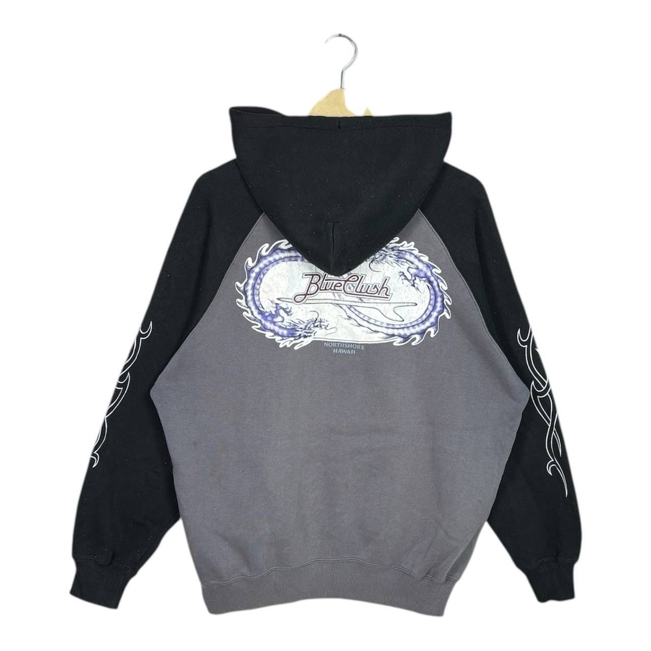 Japanese Brand Vintage Y2K Grass Hither Blue Crush Dragon Graphic Hoodie Size US L / EU 52-54 / 3 - 1 Thumbnail