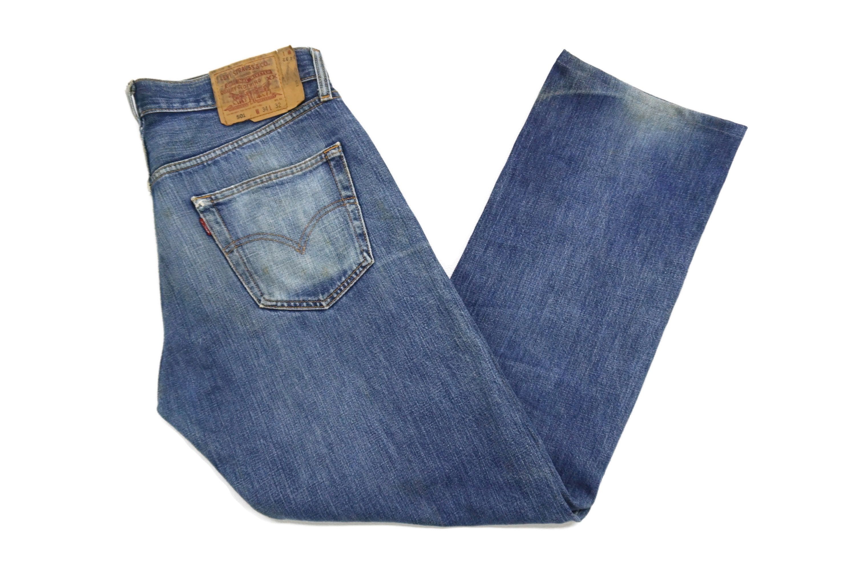 Other Vintage Levi's 501 Jeans Size W34xL30 Dirty Blue Denim Size US 34 / EU 50 - 13 Thumbnail