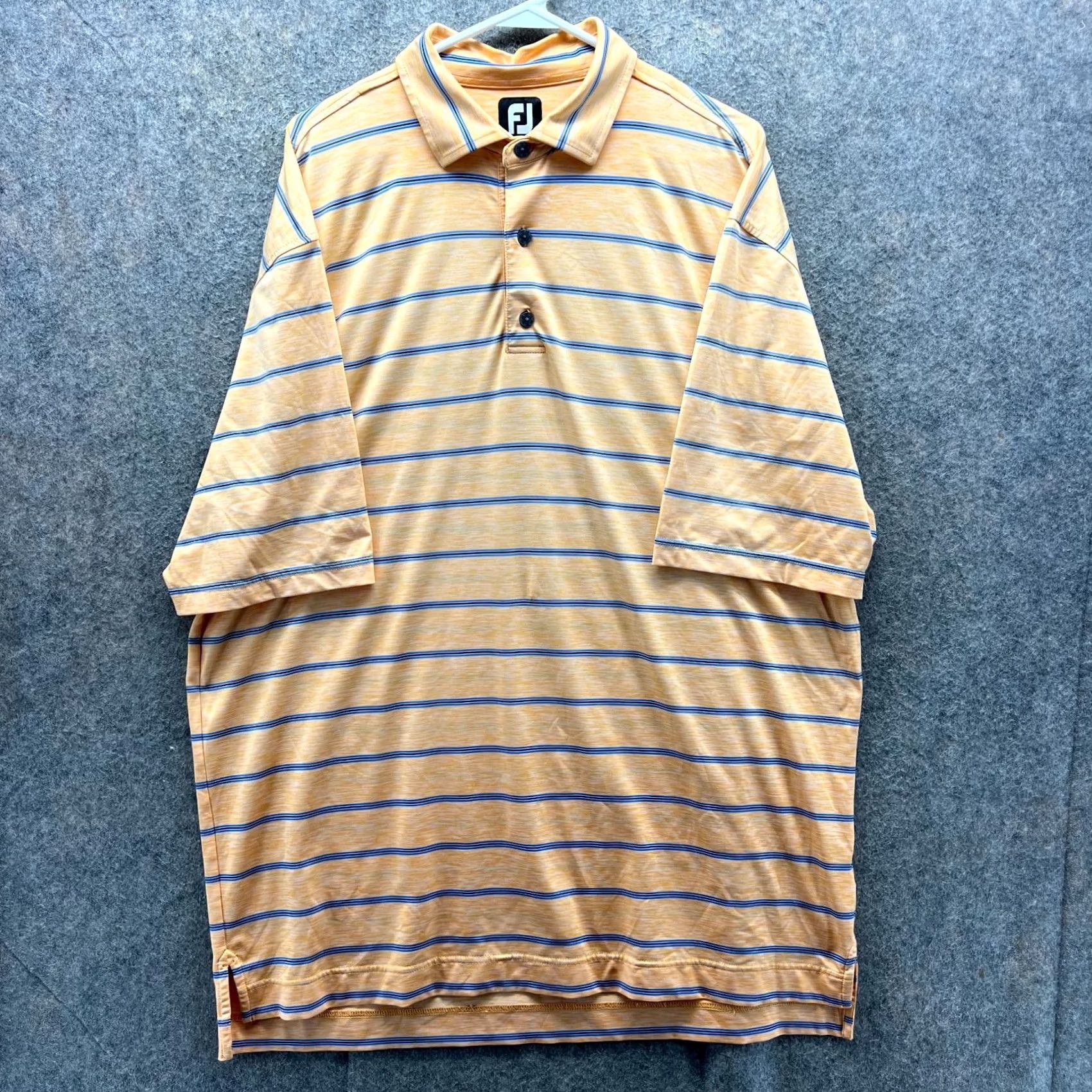 Footjoy FootJoy Polo Shirt Mens XL Yellow Blue Stripes Preppy Knit Golf Golfer Stretch Shirt Jacket? Size US XL / EU 56 / 4 - 2 Thumbnail