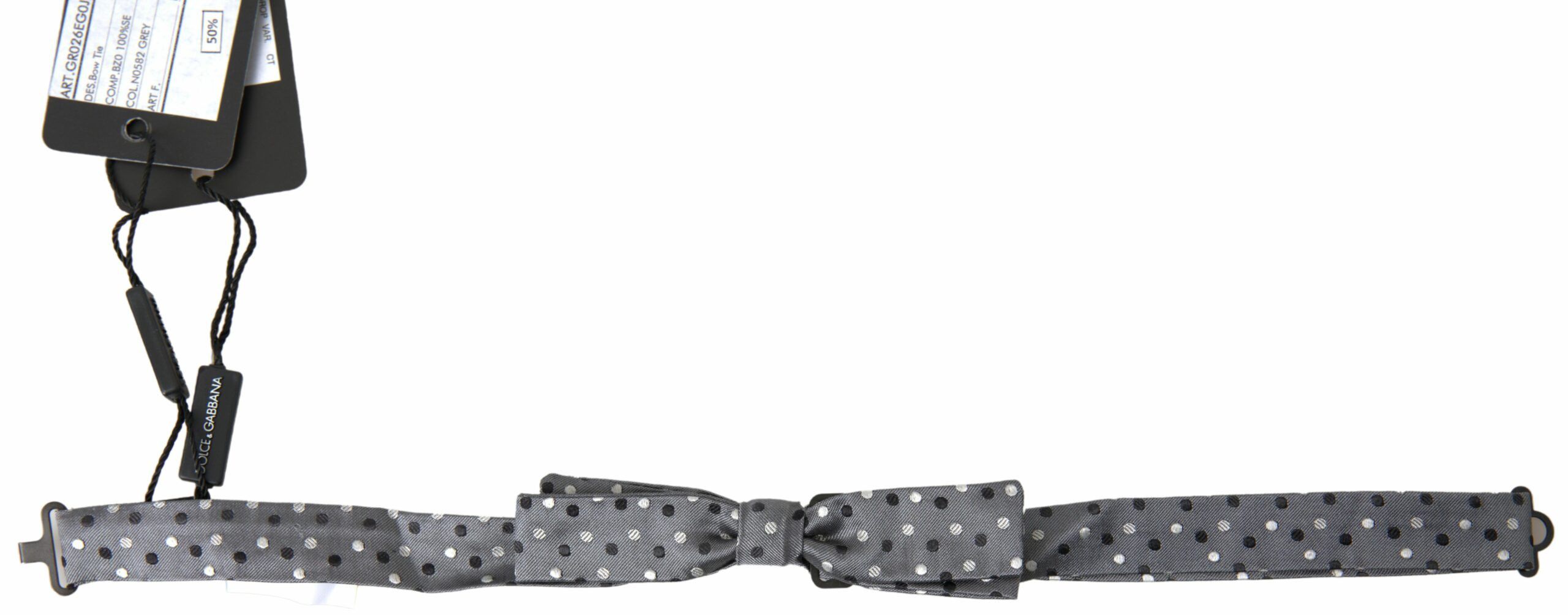 Dolce & Gabbana Elegant Silk Gray Bow Men's Tie Size ONE SIZE - 1 Thumbnail