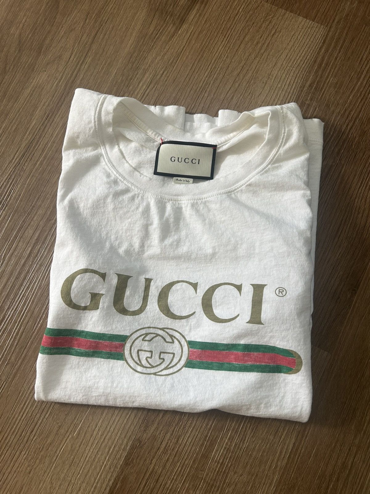 Gucci Gucci Logo Tee White Size US XL / EU 56 / 4 - 1 Thumbnail