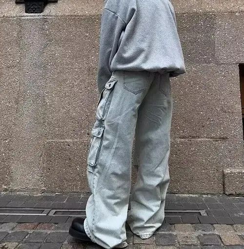 Japanese Brand × Jean Retro multi-pocket workwear wide-leg floor-length jeans Size US 32 / EU 48 - 3 Thumbnail