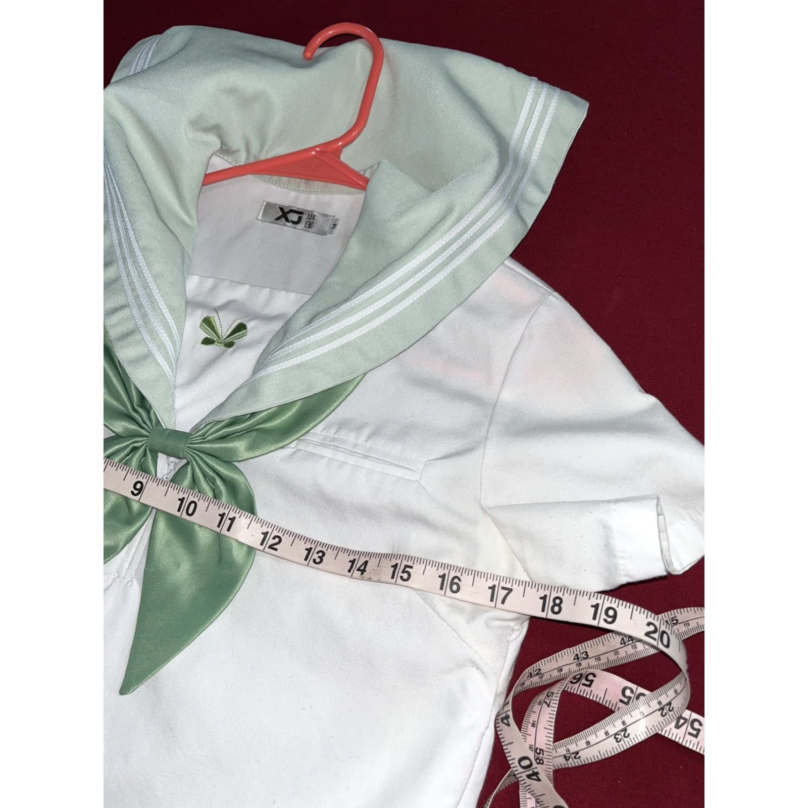 Vintage GREEN Anime UNIFORM pleated SKIRT WHITE SAILOR shirt OUTFIT Cosplay Japanese MED Size M / US 6-8 / IT 42-44 - 6 Thumbnail
