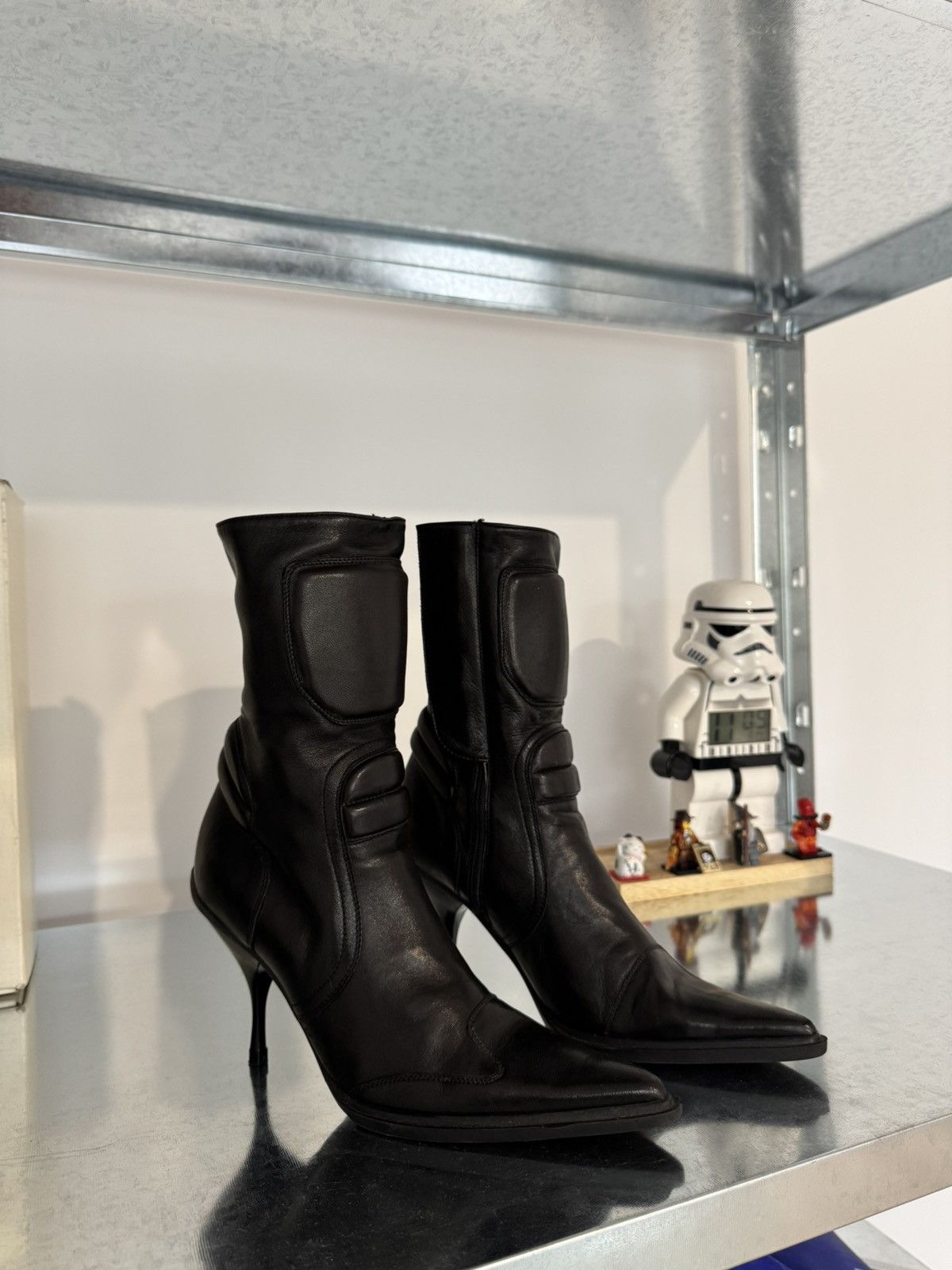 Miu Miu Miu Miu Leather Ankle Moto Boots F/W 1999 Size US 6.5 / IT 36.5 - 1 Thumbnail