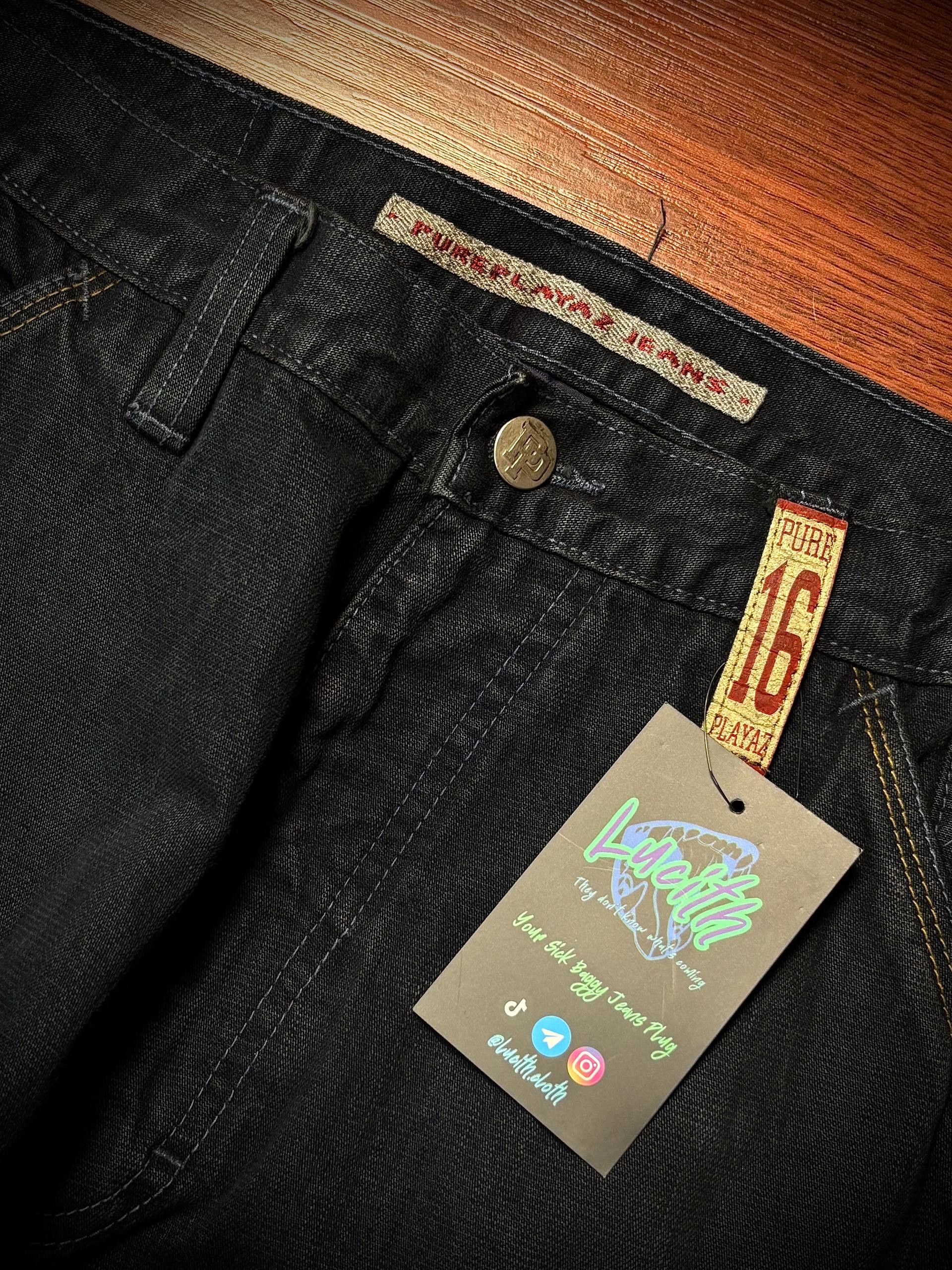 JNCO Vintage Denim Pure Playaz Jeans Worldwide Pants Size US 34 / EU 50 - 3 Thumbnail