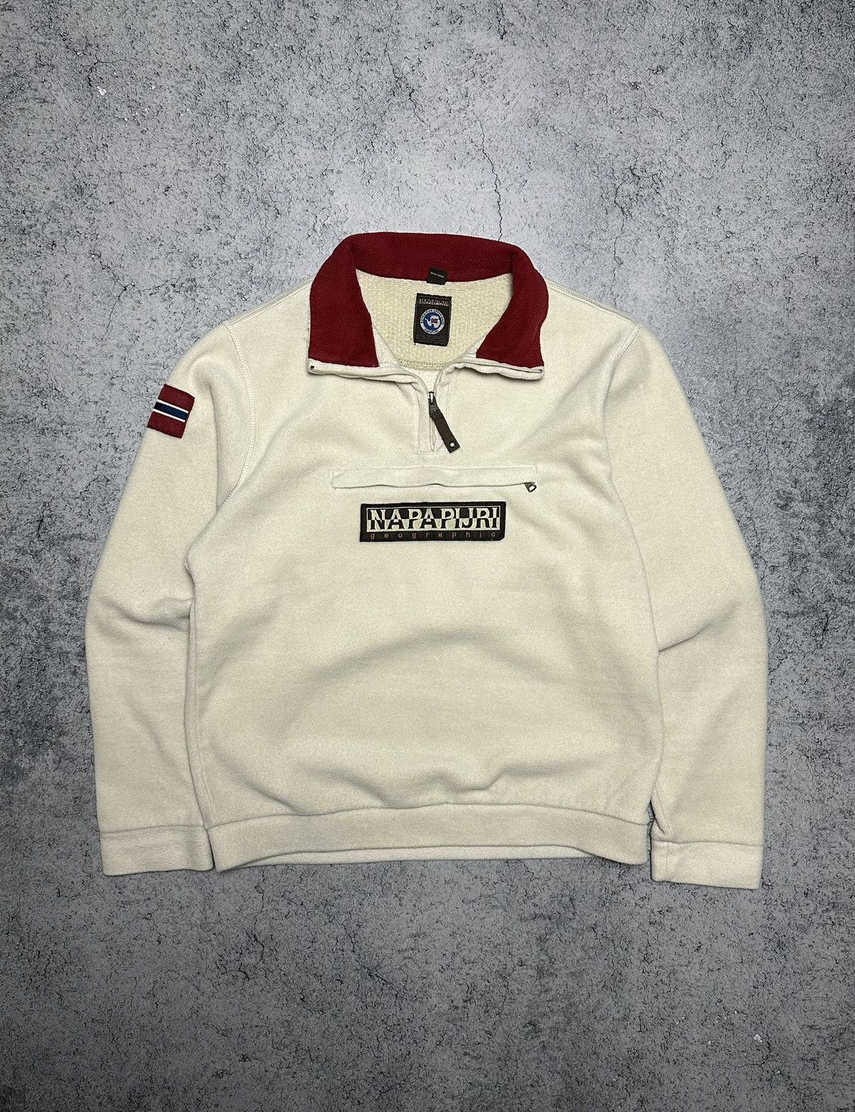 Napapijri × Vintage Vintage Napapijri Big Logo Fleece Anorak Size M / US 6-8 / IT 42-44 - 1 Thumbnail