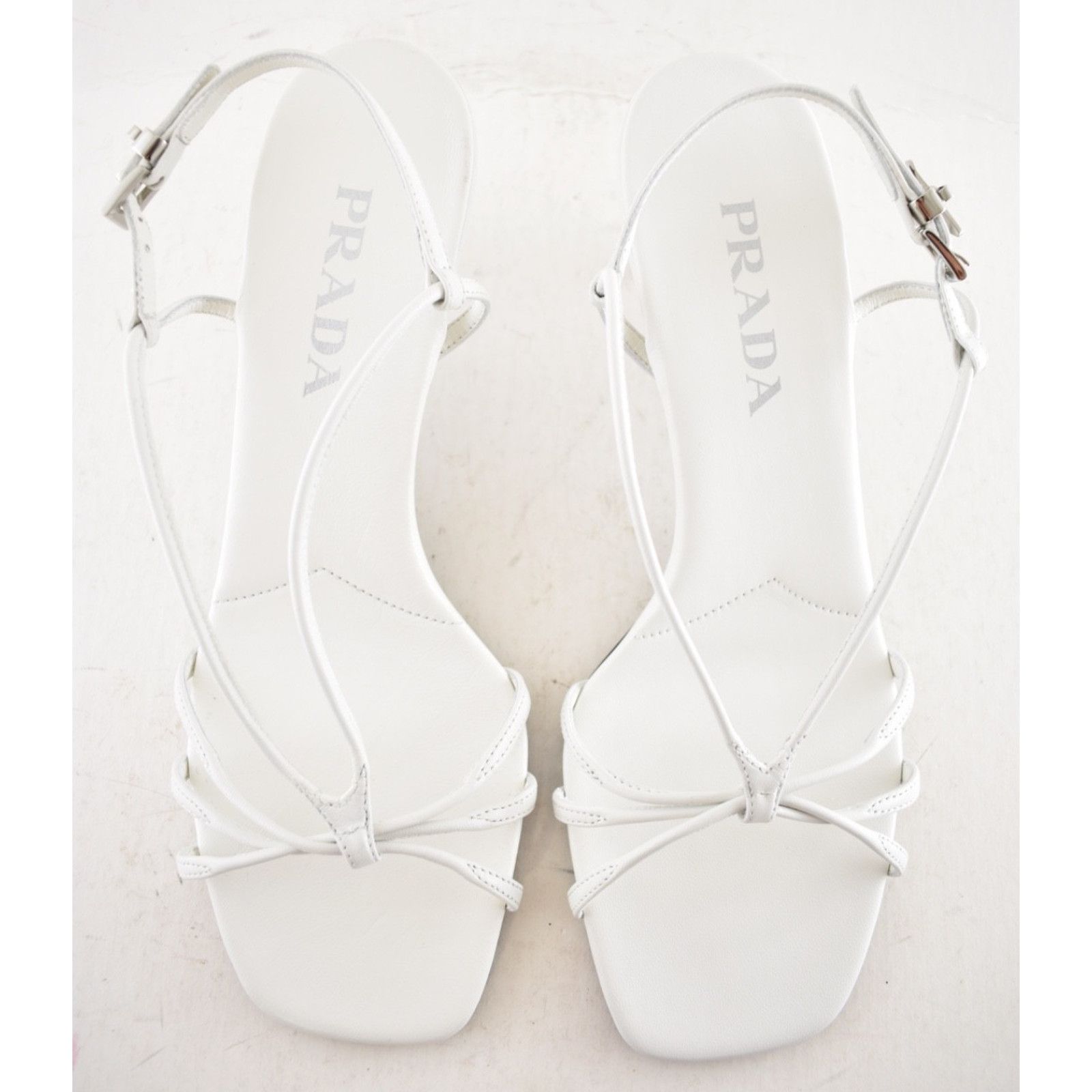 Prada Prada Capretto White Leather Slingback Sandal Mule 38 Size US 8 / IT 38 - 13 Thumbnail