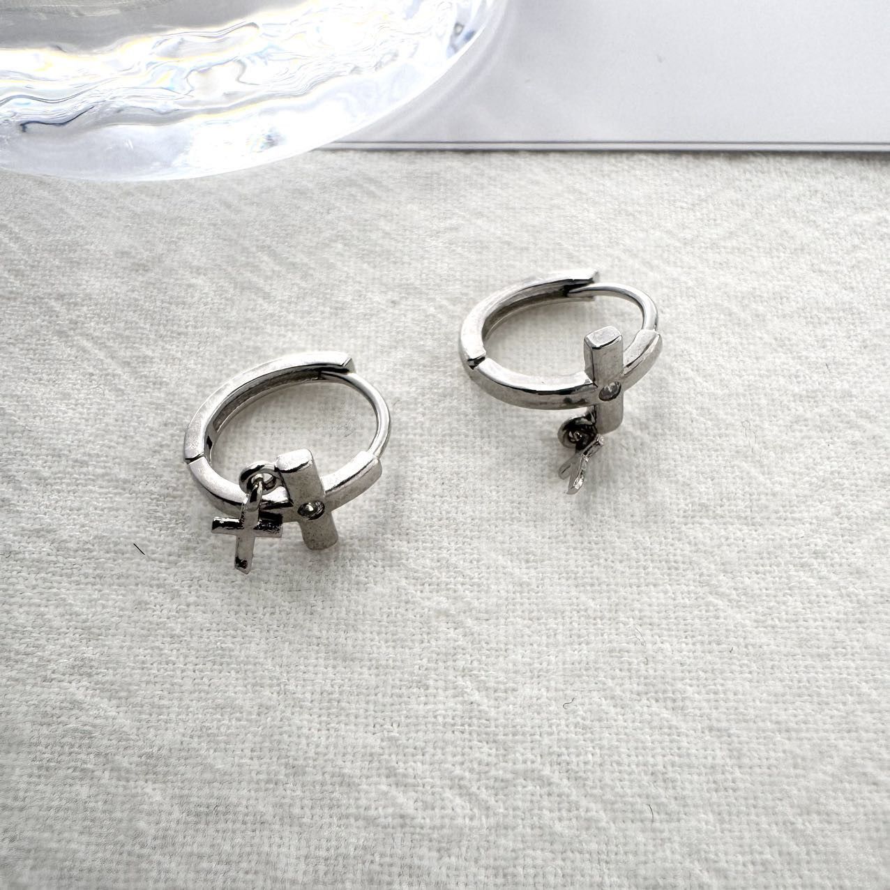 Other Small Cross Hoop Earrings for Men Women Unisex Earrings Size ONE SIZE - 2 Thumbnail