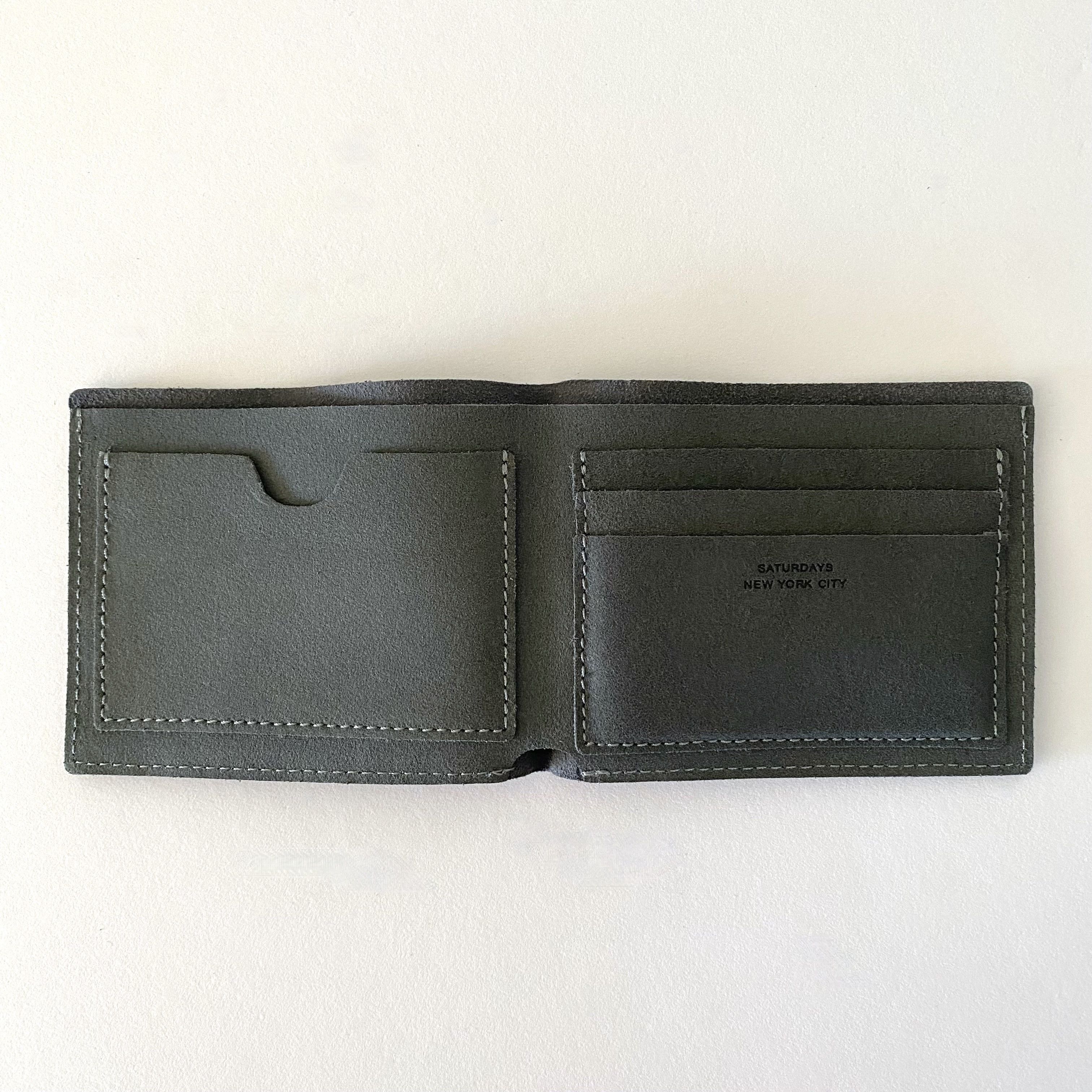 RARE CHARCOAL GRAY SUEDE BIFOLD SLIM WALLET