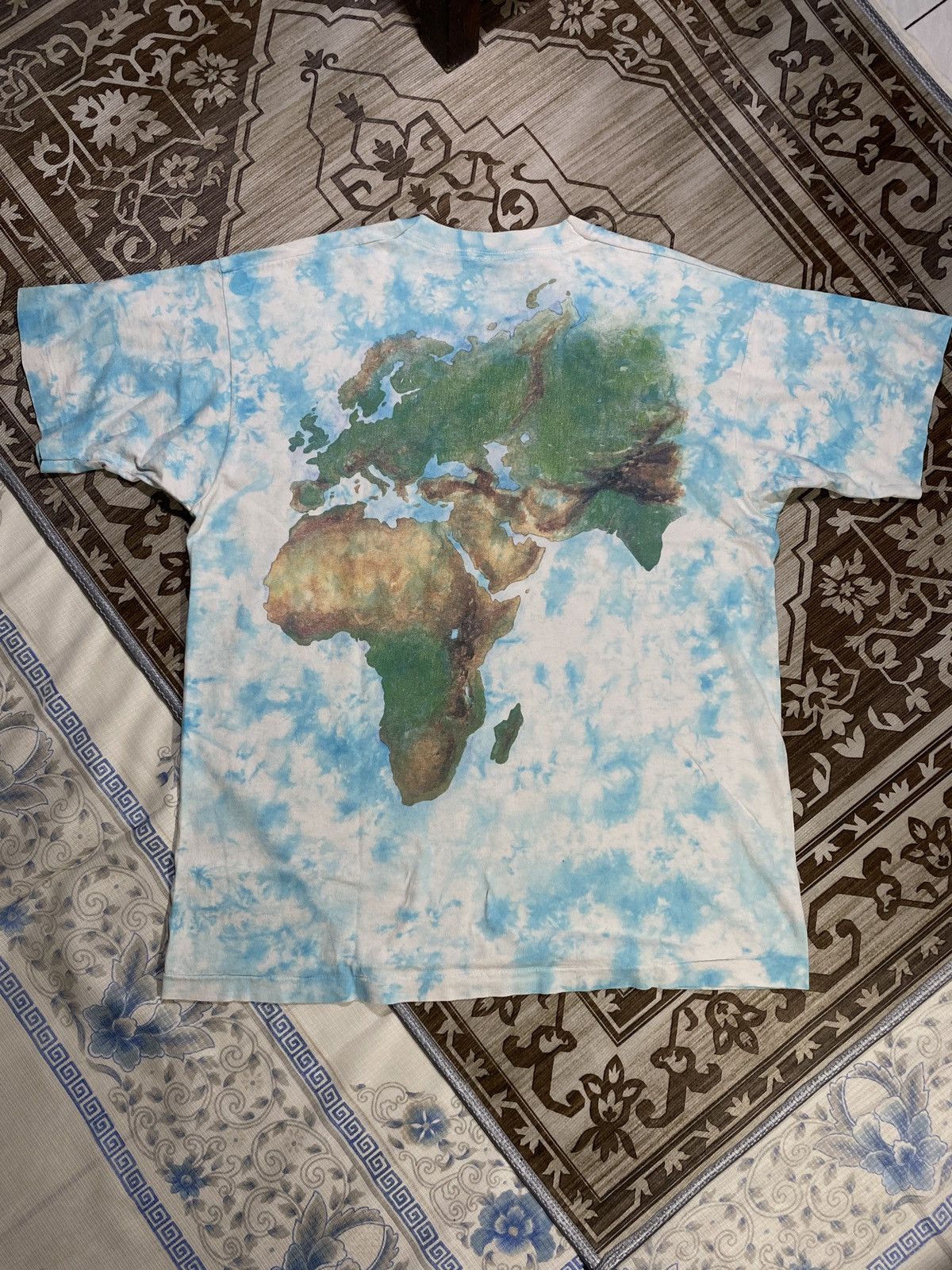 Liquid Blue Vintage 90s Blue Map World Ocean Continents AOP Graphic Size US XL / EU 56 / 4 - 4 Thumbnail
