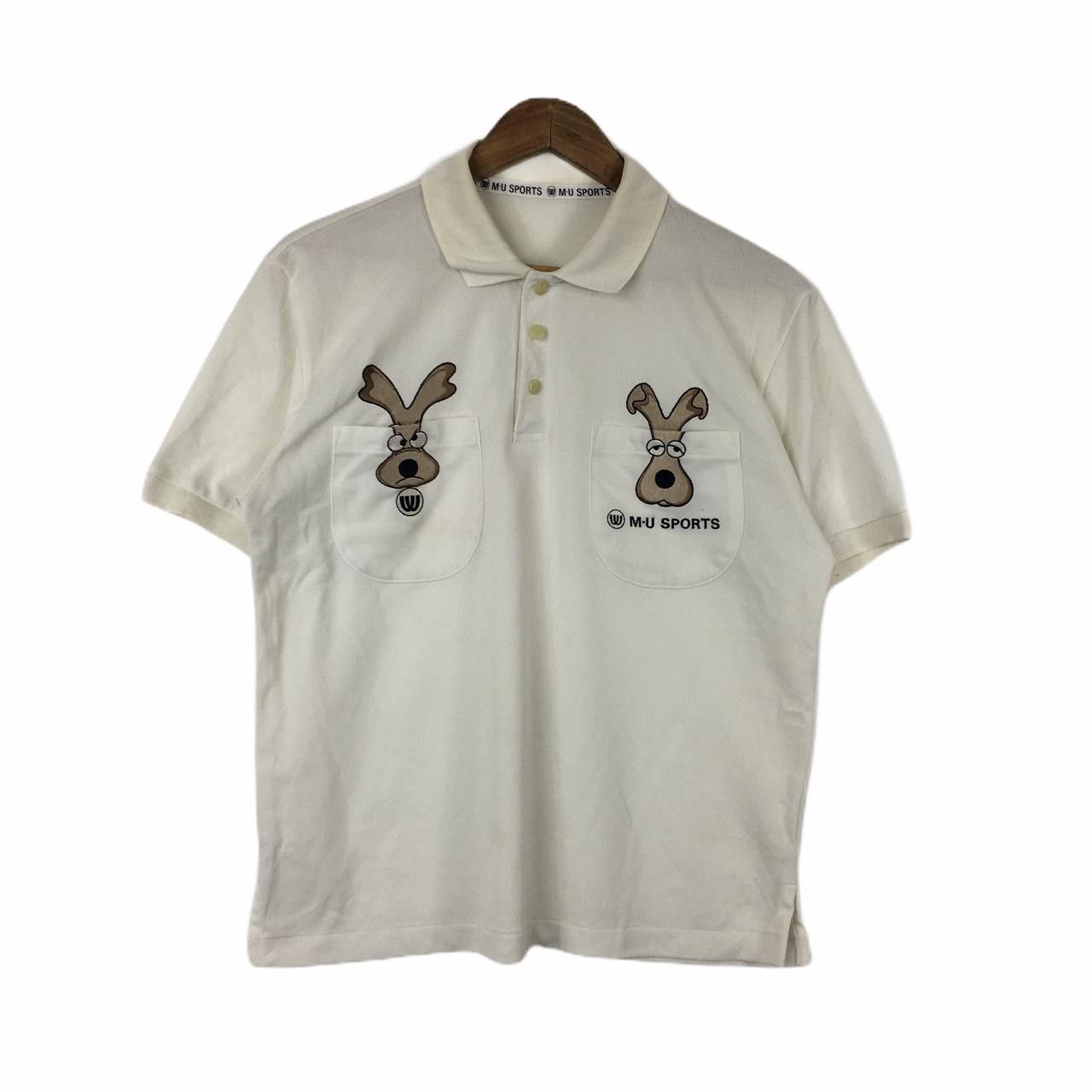 Vintage Vtg MU SPORT PARIS Cartoon Dog Embroidery Polo Tee Shirt Size US M / EU 48-50 / 2 - 1 Thumbnail