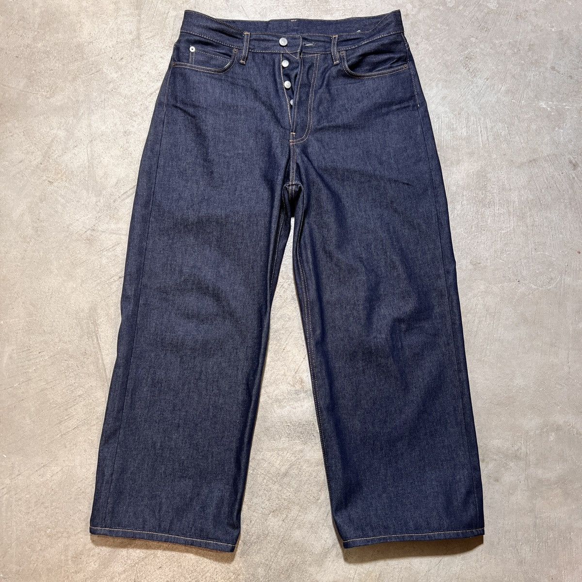 Acne Studios 1981M Baggy Fit Raw Indigo Blue Wash