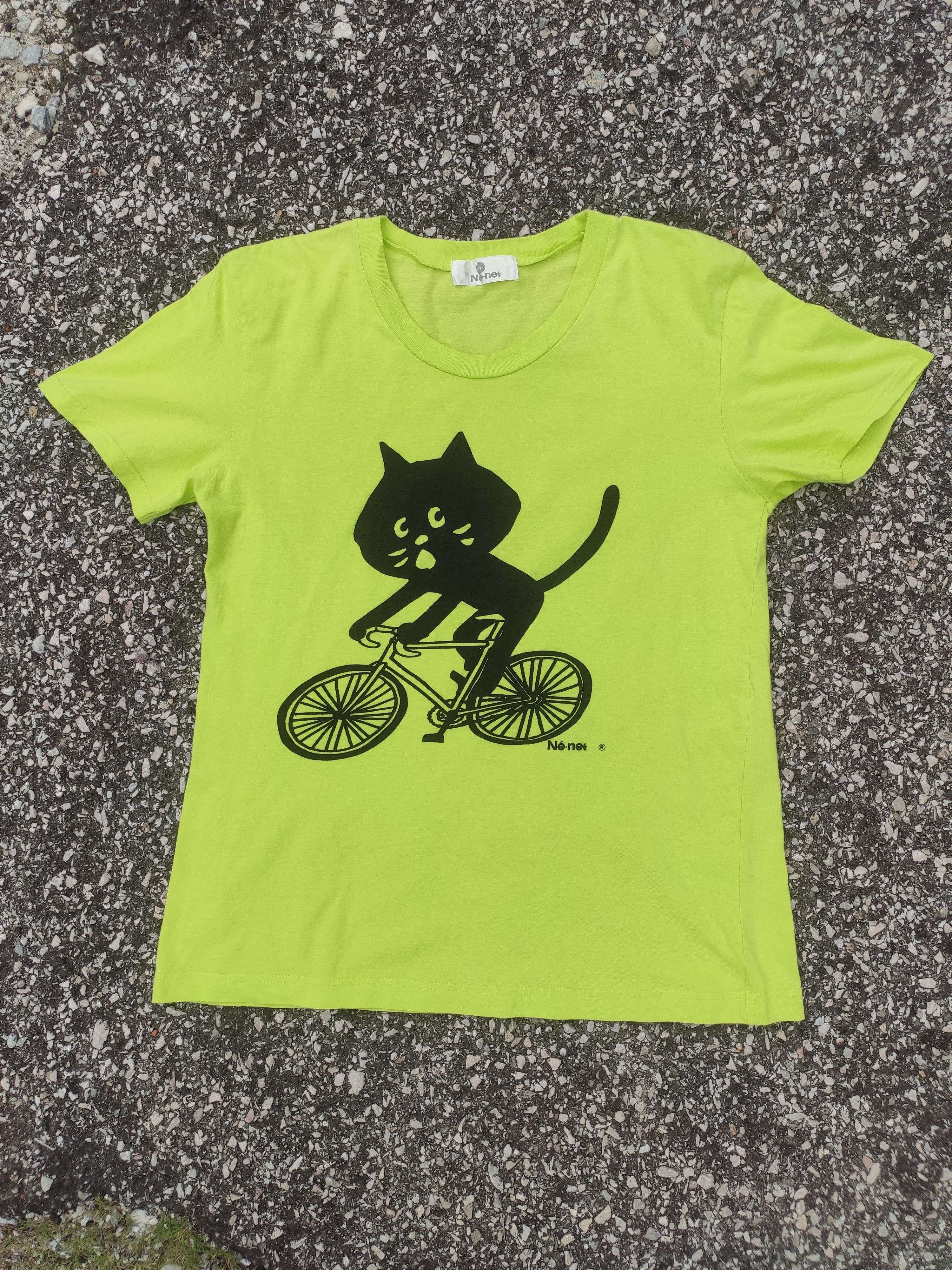 Issey Miyake × Ne-Net Ne-Net Cat Cycling Printed Neon Tee Size US M / EU 48-50 / 2 - 1 Thumbnail
