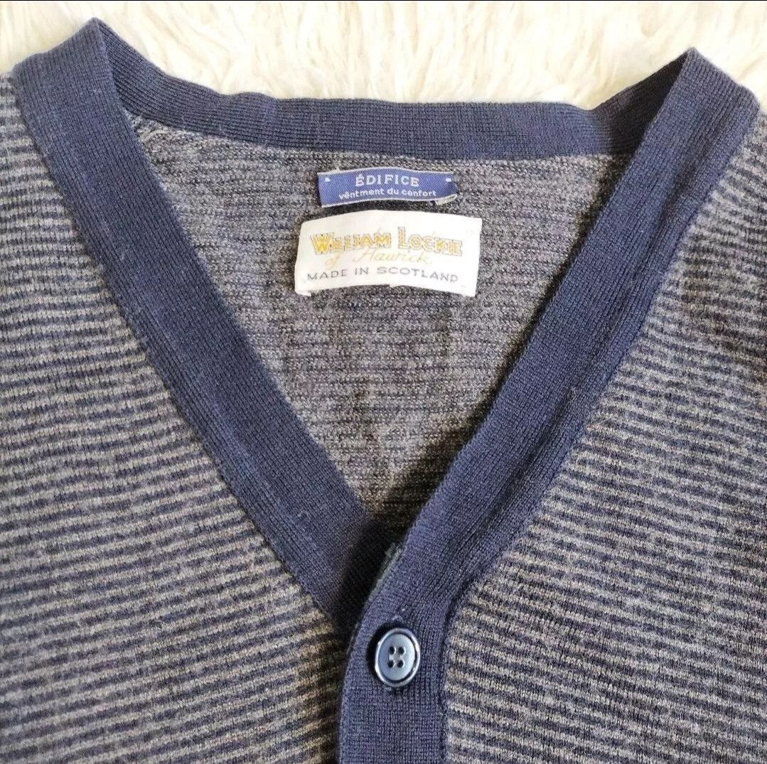 Edifice Japan × William Lockie William Lockie Edifice navy grey striped wool cardigan Size US S / EU 44-46 / 1 - 9 Thumbnail