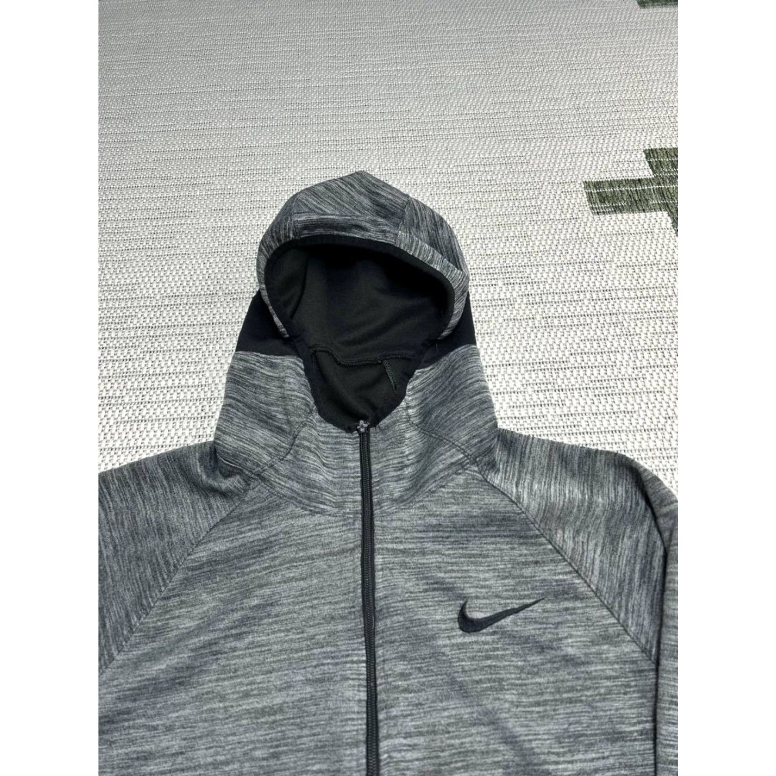 Nike Nike Hoodie Men Medium Gray Dri Fit Swoosh Logo Raglan Sleeve Full Zip Hooded Pockets Running Athleisure SS? Size US M / EU 48-50 / 2 - 3 Thumbnail