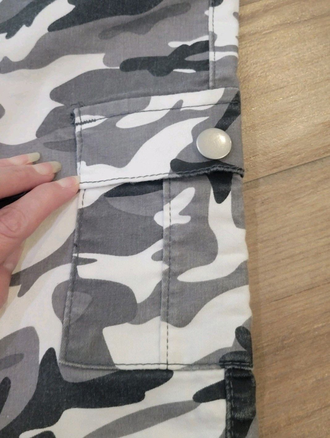 Vintage VIP Jeans Camo Pants Cargo Crop Stretchy 9/29 Size 29" - 5 Thumbnail