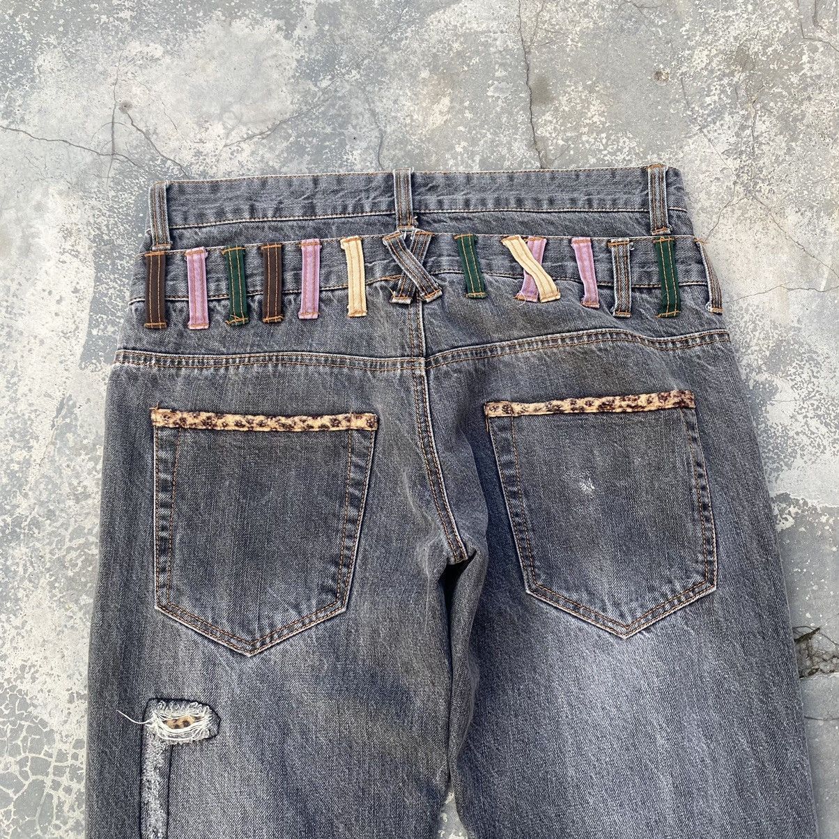 If Six Was Nine 🔥NYLAUS EXPLOSION🔥Leopard Double Waist Jeans Size US 33 - 6 Thumbnail