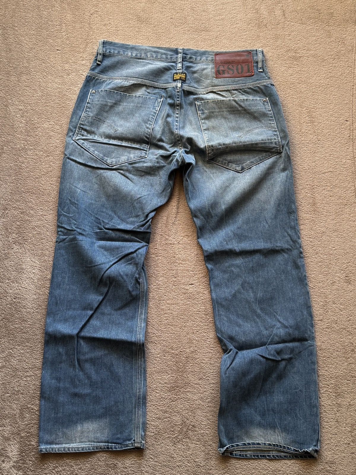 Japanese Brand Y2K G-Star Radar Low Loose Faded Jeans LGB Ifsixwasnine vibe Size US 33 - 3 Thumbnail