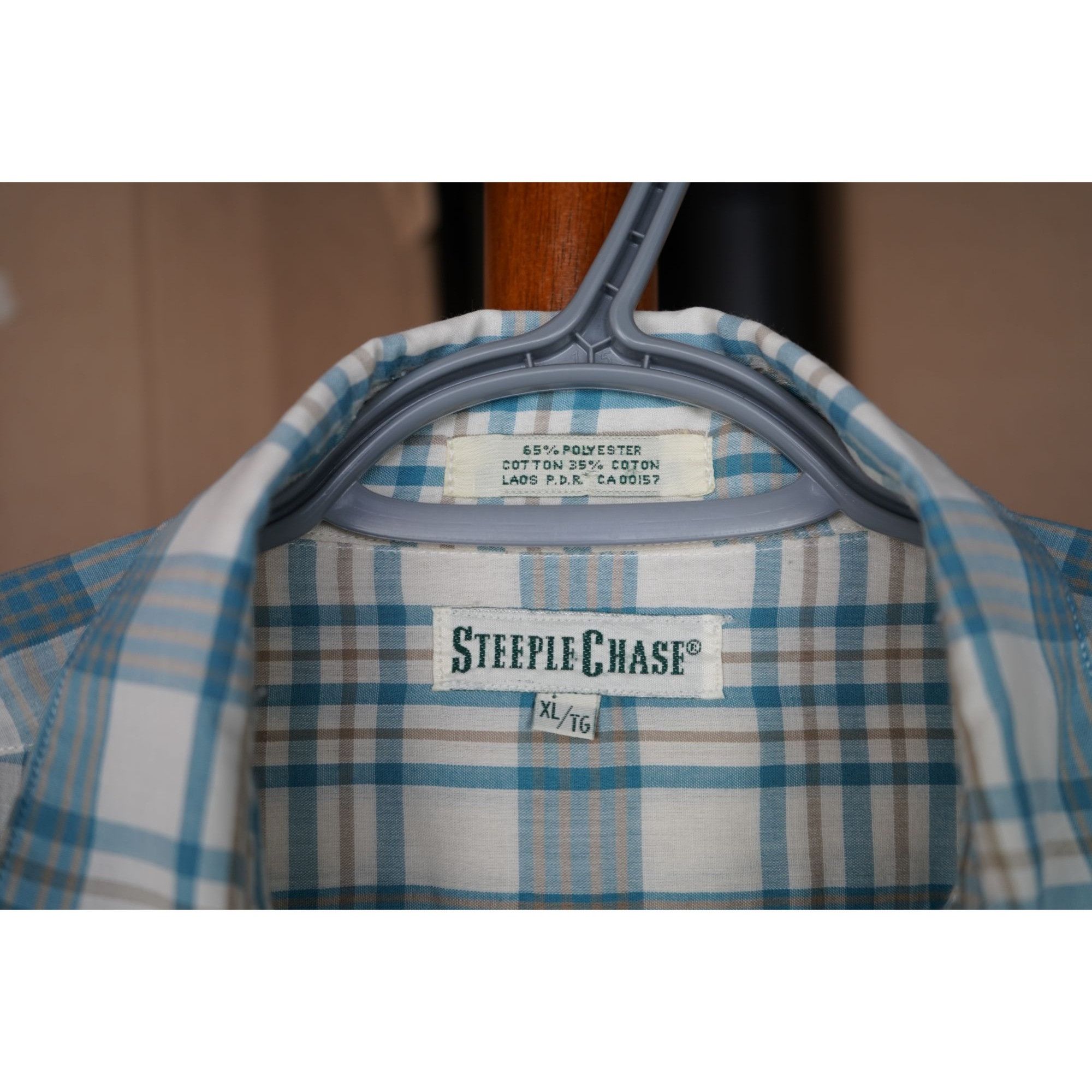 Vintage 90s Steeple Chase Plaid Men's XXL Short Sleeve Shirt #362 Size US XXL / EU 58 / 5 - 5 Thumbnail