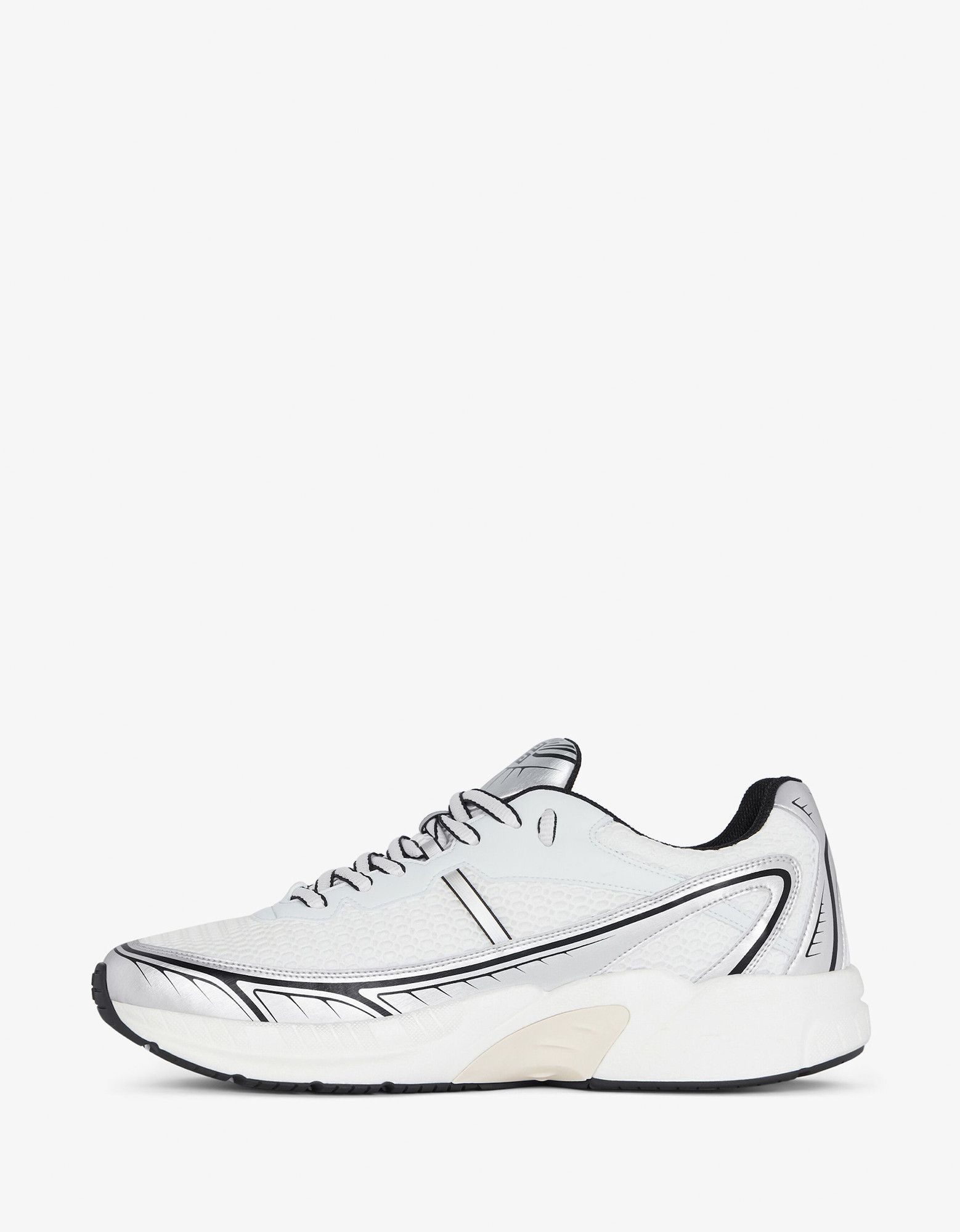 Givenchy Givenchy White and Silver NFNTY-52 Runners Size US 12 / EU 45 - 4 Thumbnail