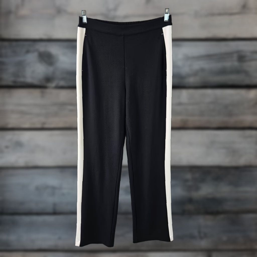 Vintage Lysse Womens Pants Pull On Black White High Rise Sz S Small Button No, keep original? Size 28" / US 6 / IT 42 - 1 Thumbnail