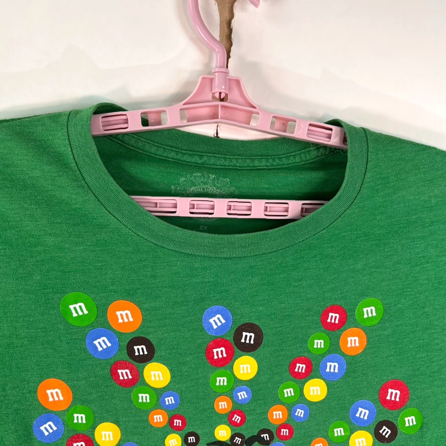 Vintage M&M T Shirt Green Graphic Tee Adult XXL Crew Neck Short Sleeve 90s Cartoon Logo Mens Size US XXL / EU 58 / 5 - 3 Thumbnail