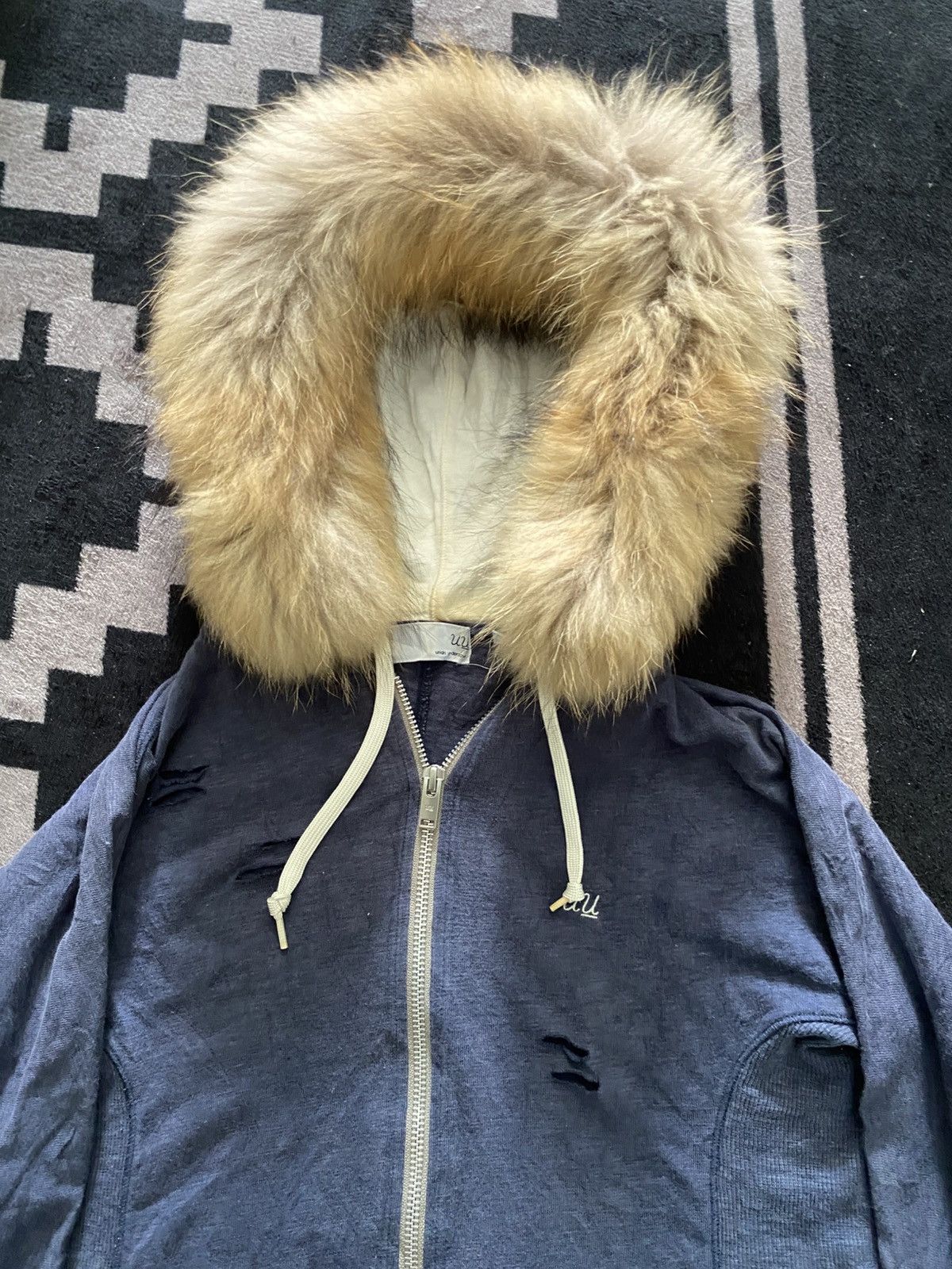 Japanese Brand × Jun Takahashi × Undercover Undercover faux fur destroyed hoodie Size US S / EU 44-46 / 1 - 4 Thumbnail
