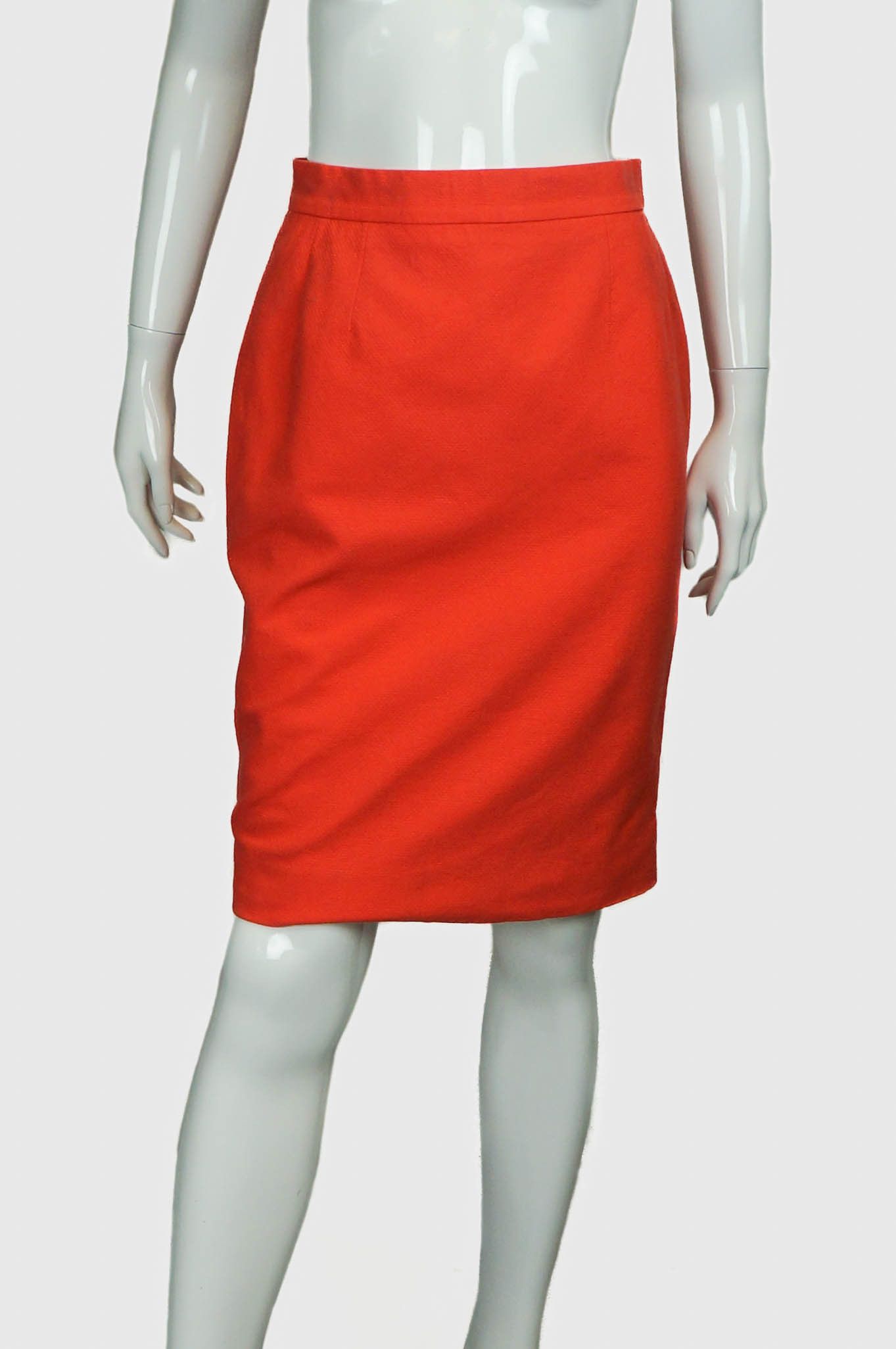 Chanel CHANEL Boutique Vintage Orange KneeLength Skirt Grailed