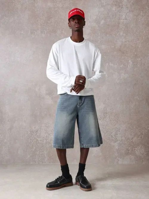 Japanese Brand × Vintage WASHED vintage Y2K denim jorts skate Size US 32 / EU 48 - 3 Thumbnail