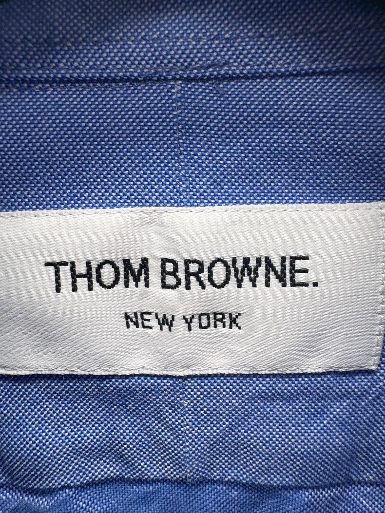 Thom Browne Thom Browne Blue four stripe shirt Size US L / EU 52-54 / 3 - 6 Thumbnail