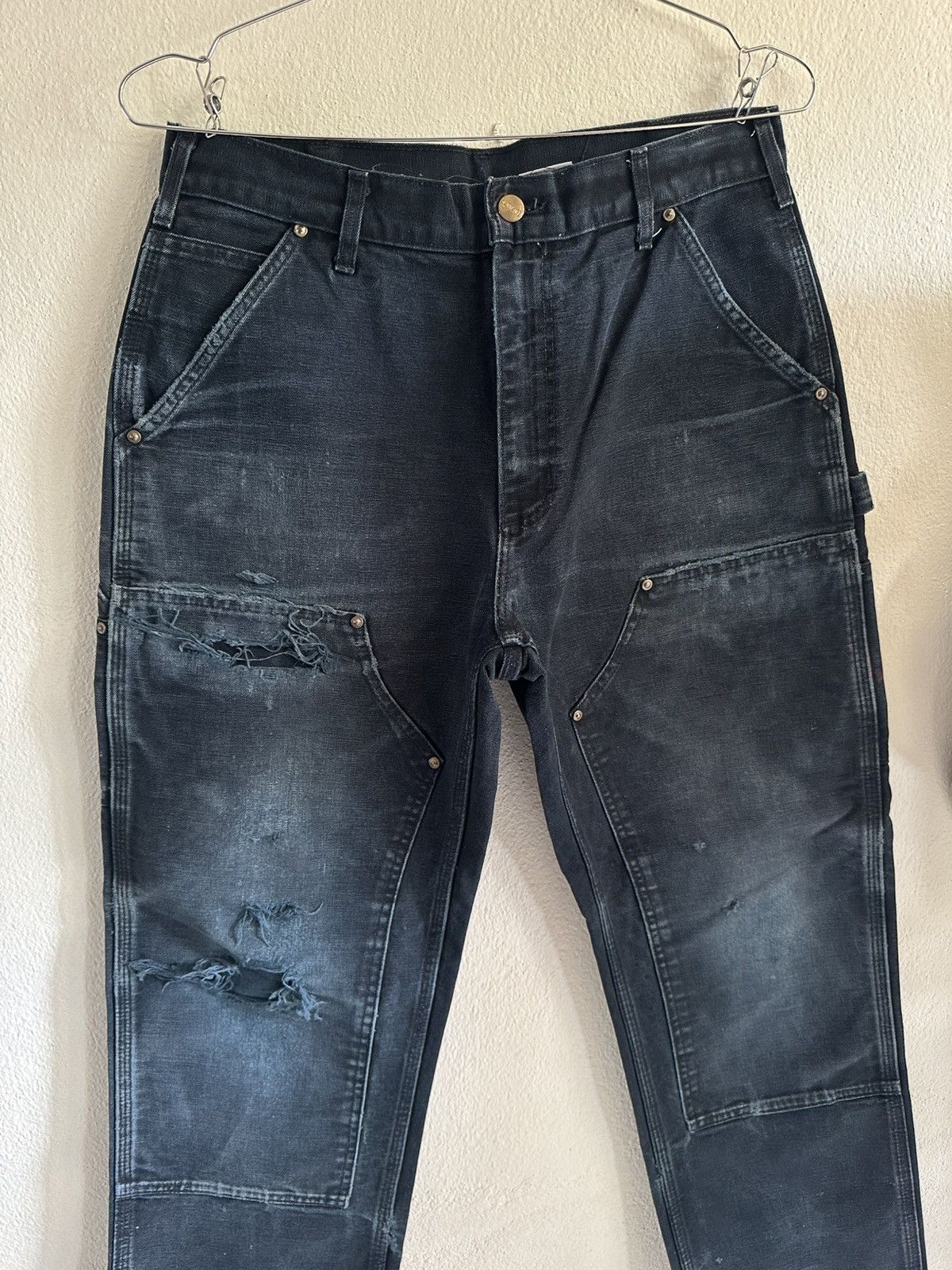 Carhartt (32x30) Vintage Trashed Carhartt Double Knee B01 BLK Size US 32 / EU 48 - 4 Thumbnail