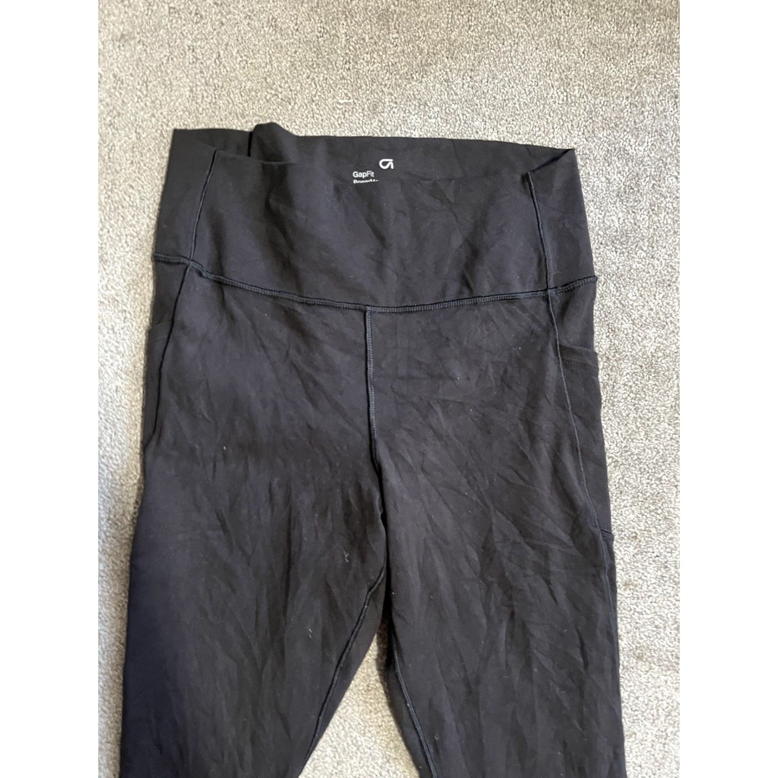 Vintage GapFit PowerMove High Rise Leggings with Pockets Black large Leggings Women's Athletic Slim Ankle Pockets 90s? Size 36" / US 14 / IT 50 - 2 Thumbnail
