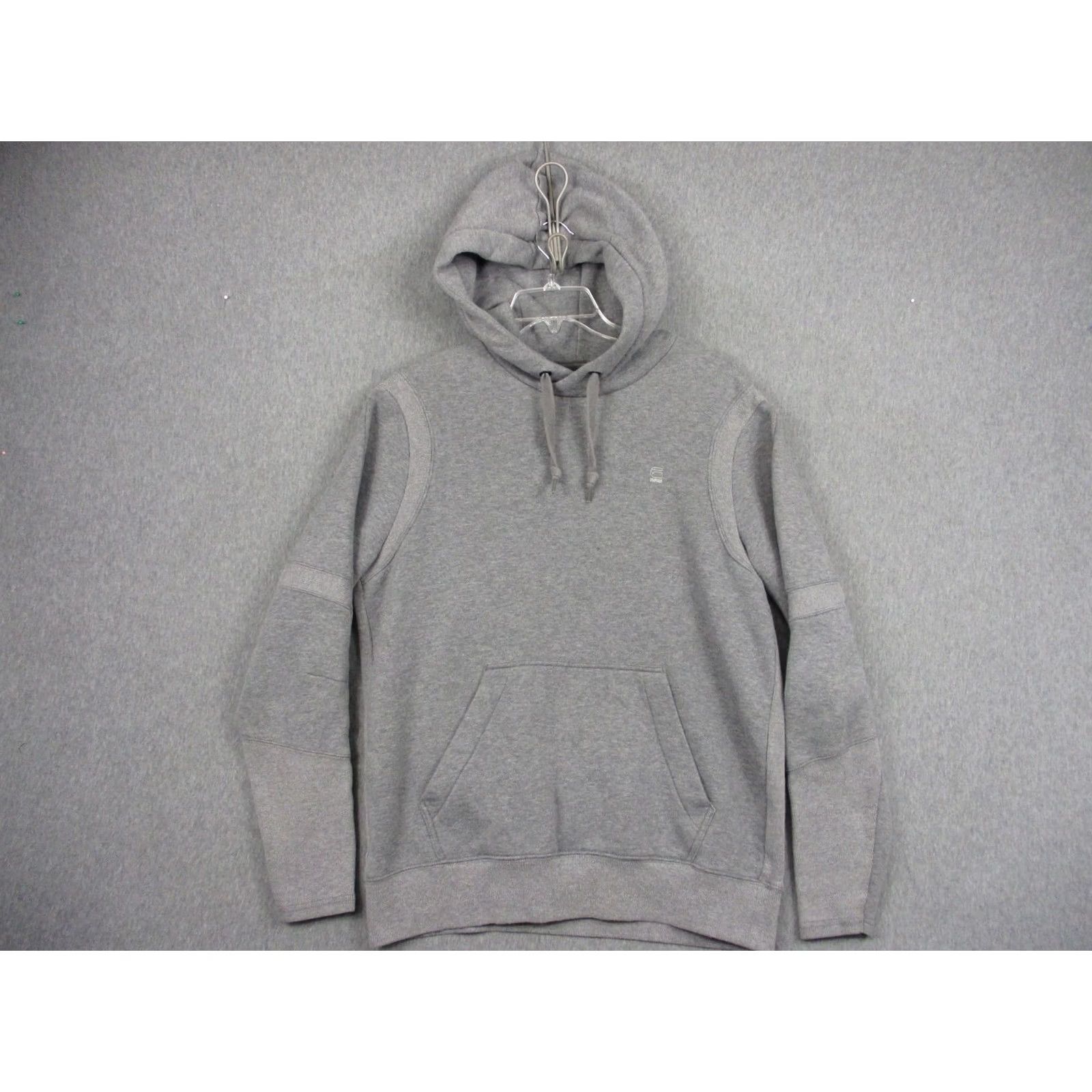 Vintage G-Star RAW Hoodie Mens XL Gray Fleece Kangaroo Pocket Logo Pullover Sweatshirt Size US XL / EU 56 / 4 - 2 Thumbnail
