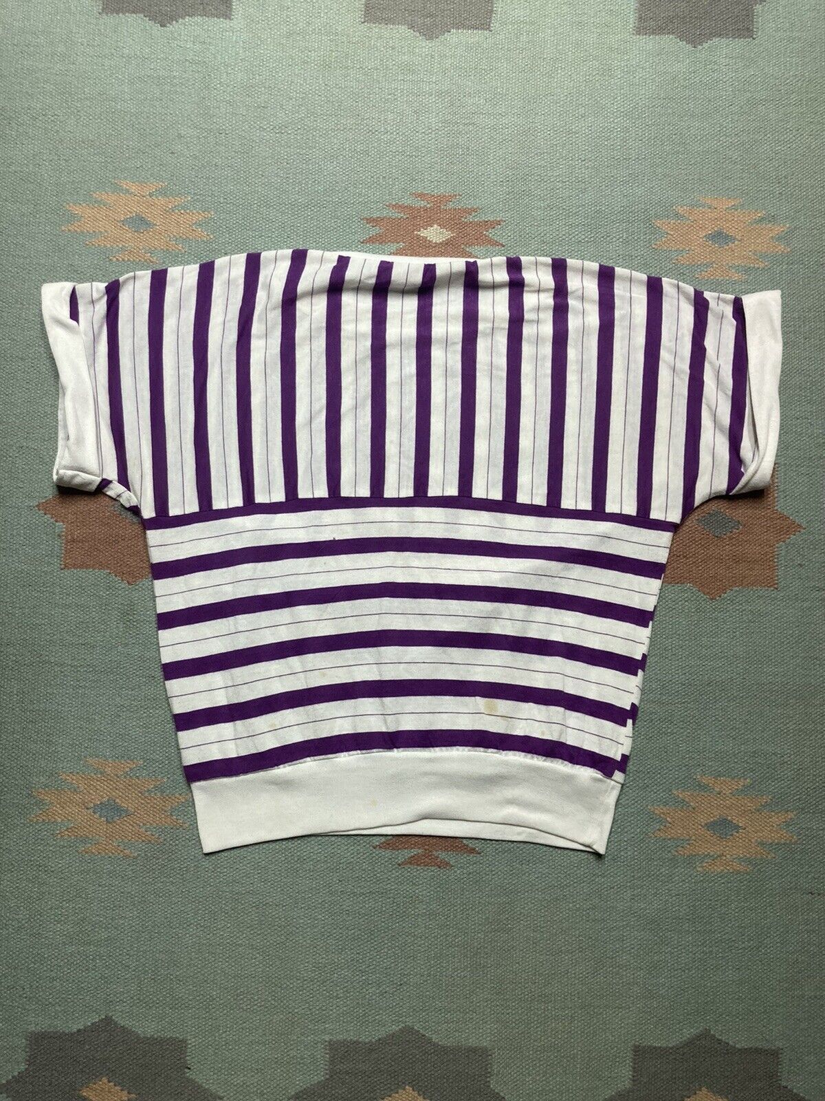 Vintage 70s t shirt Ms tops california striped ringer purple boxy Lg Size S / US 4 / IT 40 - 7 Thumbnail