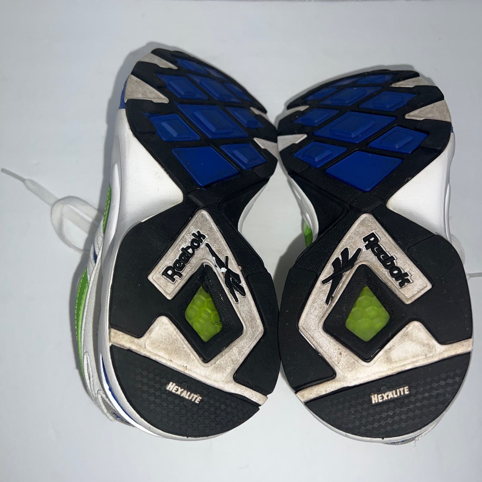 90s Reebok Aztrek Sneakers in White, Blue,and Green size