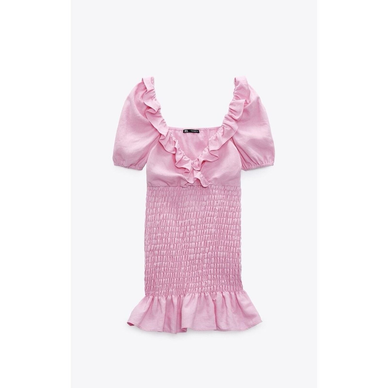 Zara ZARA Women’s Dress Size XS Pink Ruffle Puff Cute Preppy Size XS / US 0-2 / IT 36-38 - 5 Thumbnail