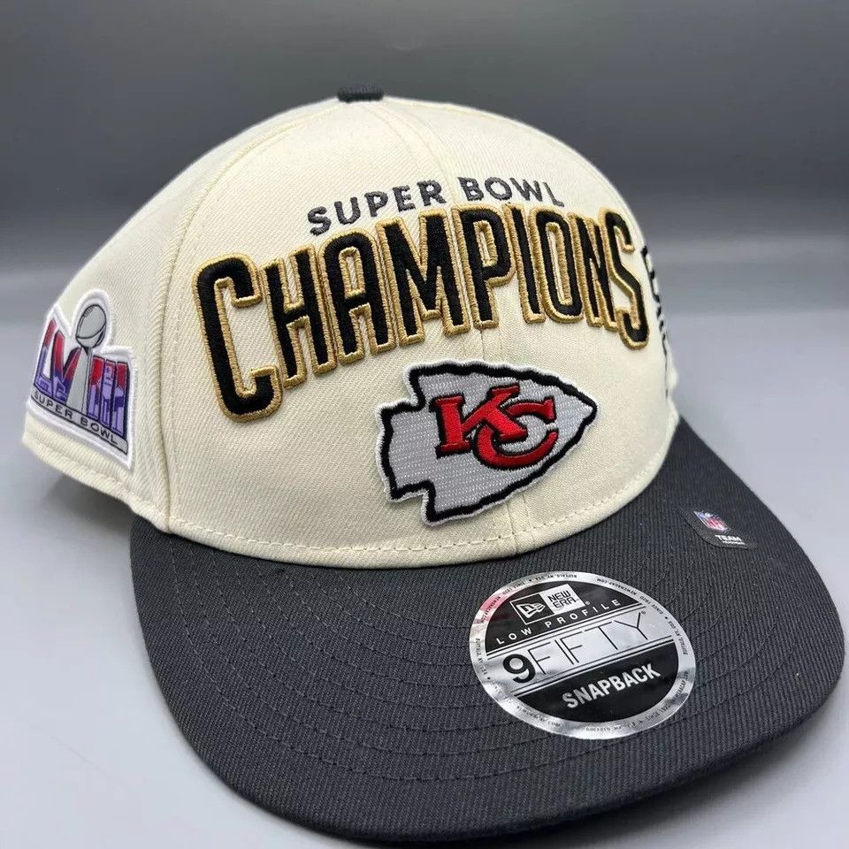 New Era Kansas City Chiefs Hat Men White Snap Back Cap Low Profile Size ONE SIZE - 3 Thumbnail