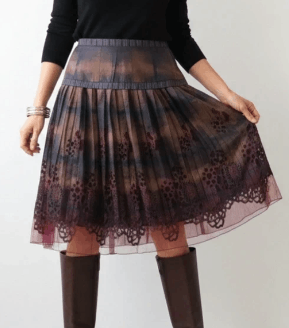 Other Unique VINTAGE TRICOT CHIC Skirt | 100% Silk | Italy Size 30" / US 8 / IT 44 - 1 Thumbnail