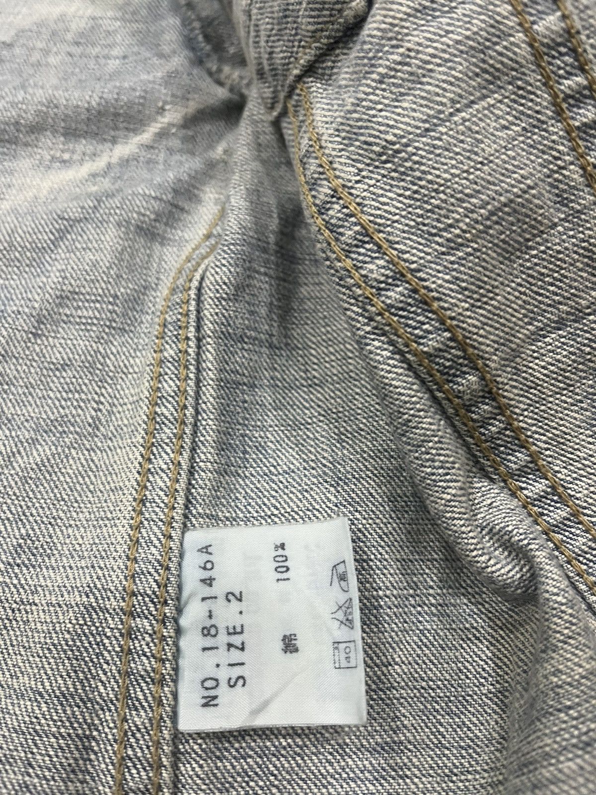 OMNIGOD Vintage Domingo Omnigod Distressed Stain Denim Jacket Size XS / US 0-2 / IT 36-38 - 19 Thumbnail