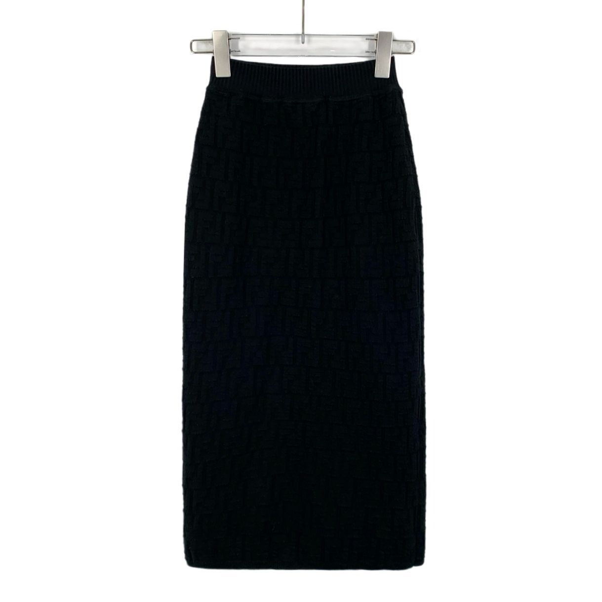 Fendi Fendi Black Logo Embossed Full Print Knit Midi Skirt (Size S Size 38" / US 16 / IT 52 - 6 Thumbnail