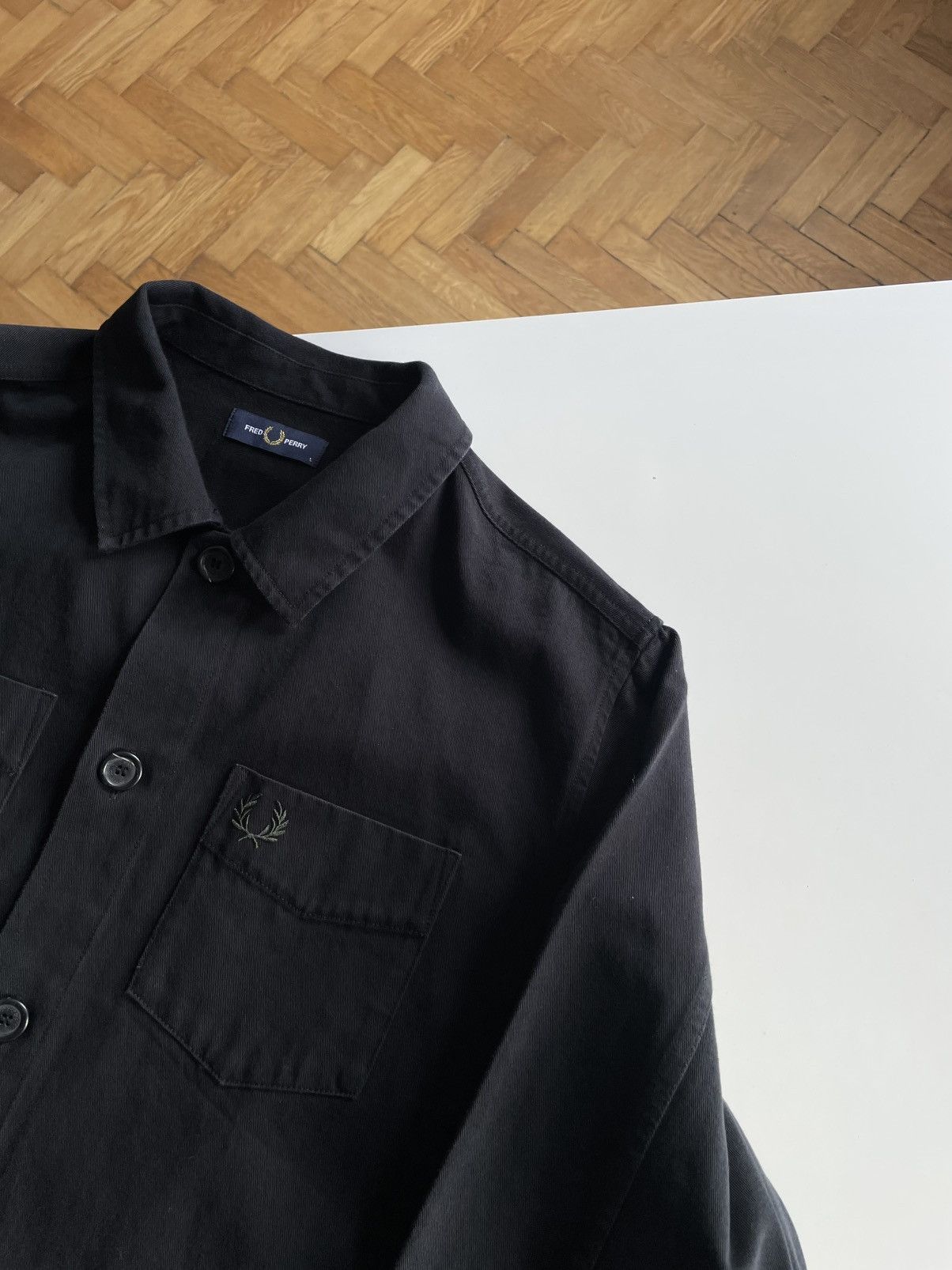 Fred Perry Fred Perry: A Navy Blue Denim Overshirt / Jacket Size US L / EU 52-54 / 3 - 9 Thumbnail